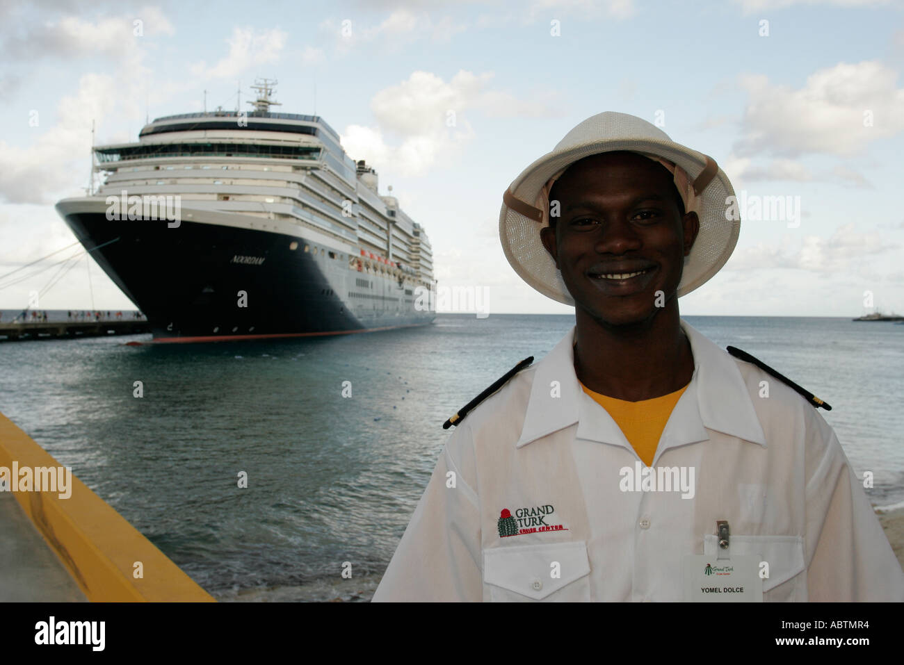 Islas Turcas y Caicos, Gran Turca, BWI, B. W.I, Antillas Británicas, Caribe, Océano Atlántico, agua, cadena de islas Bahamas, tropical, Cockburn Town, capital, Holla Foto de stock