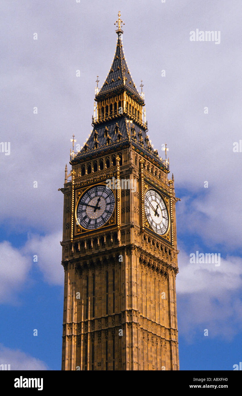 Big Ben, la Torre de San Esteban, Londres, la Torre del Reloj, la cara del  reloj, Westminster. Reino Unido Gran Bretaña Reino Unido Inglaterra  Patrimonio de la Humanidad de la UNESCO Fotografía