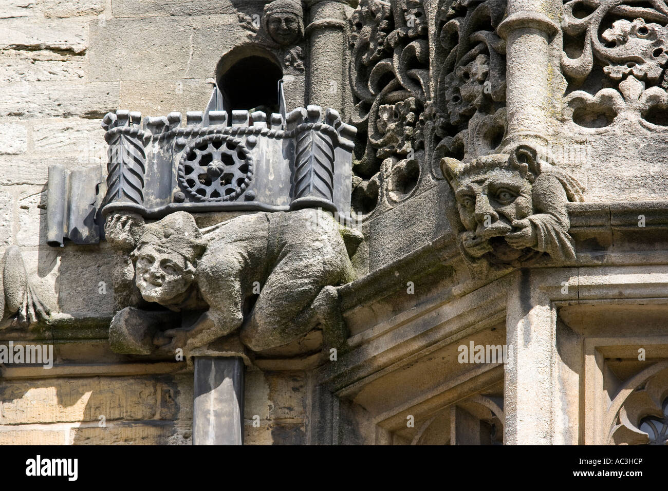Las gárgolas de Brasenose College de Oxford Foto de stock