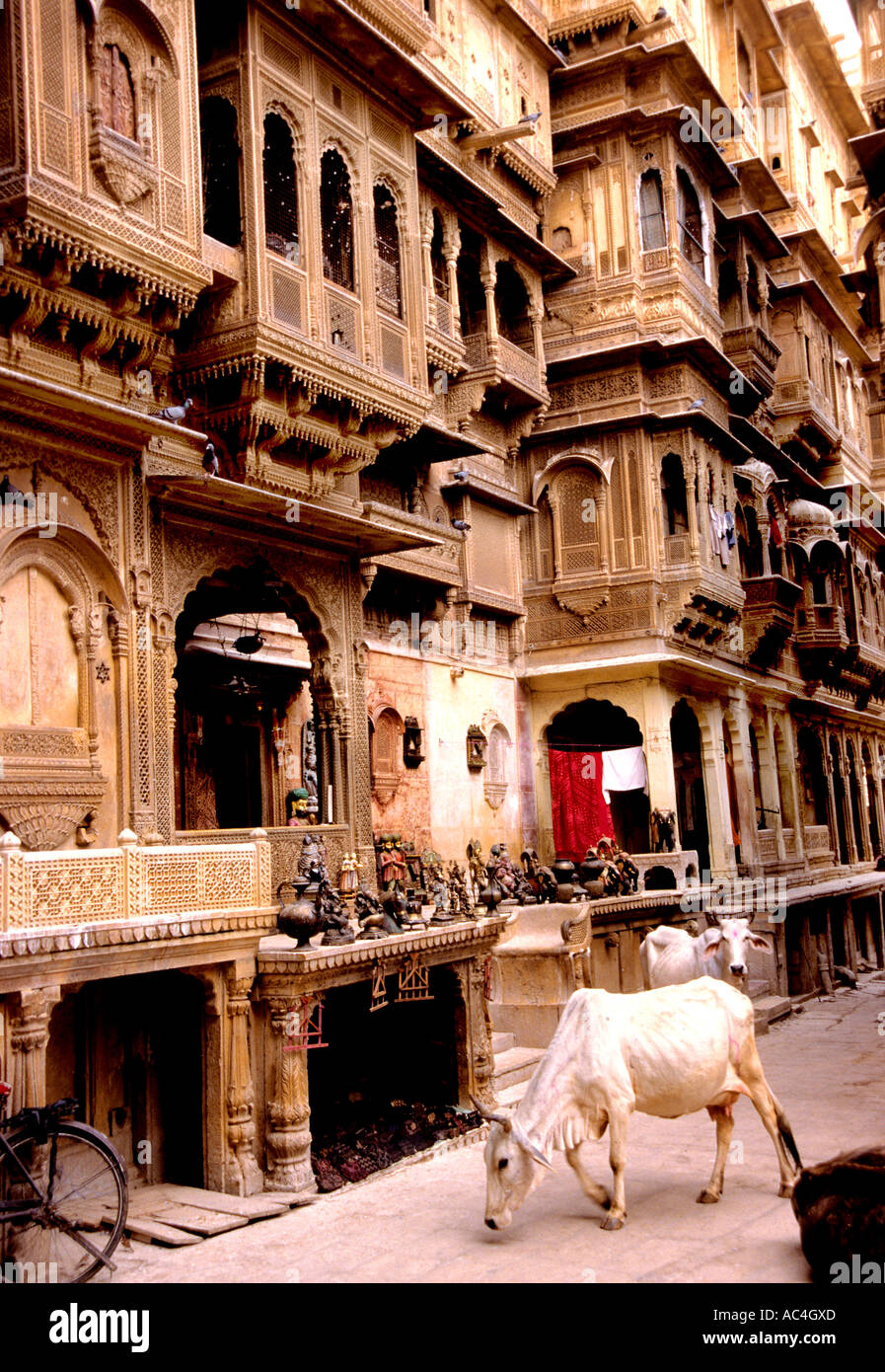 La India Rajasthan Jaisalmer batalla de pared, de mediana edad