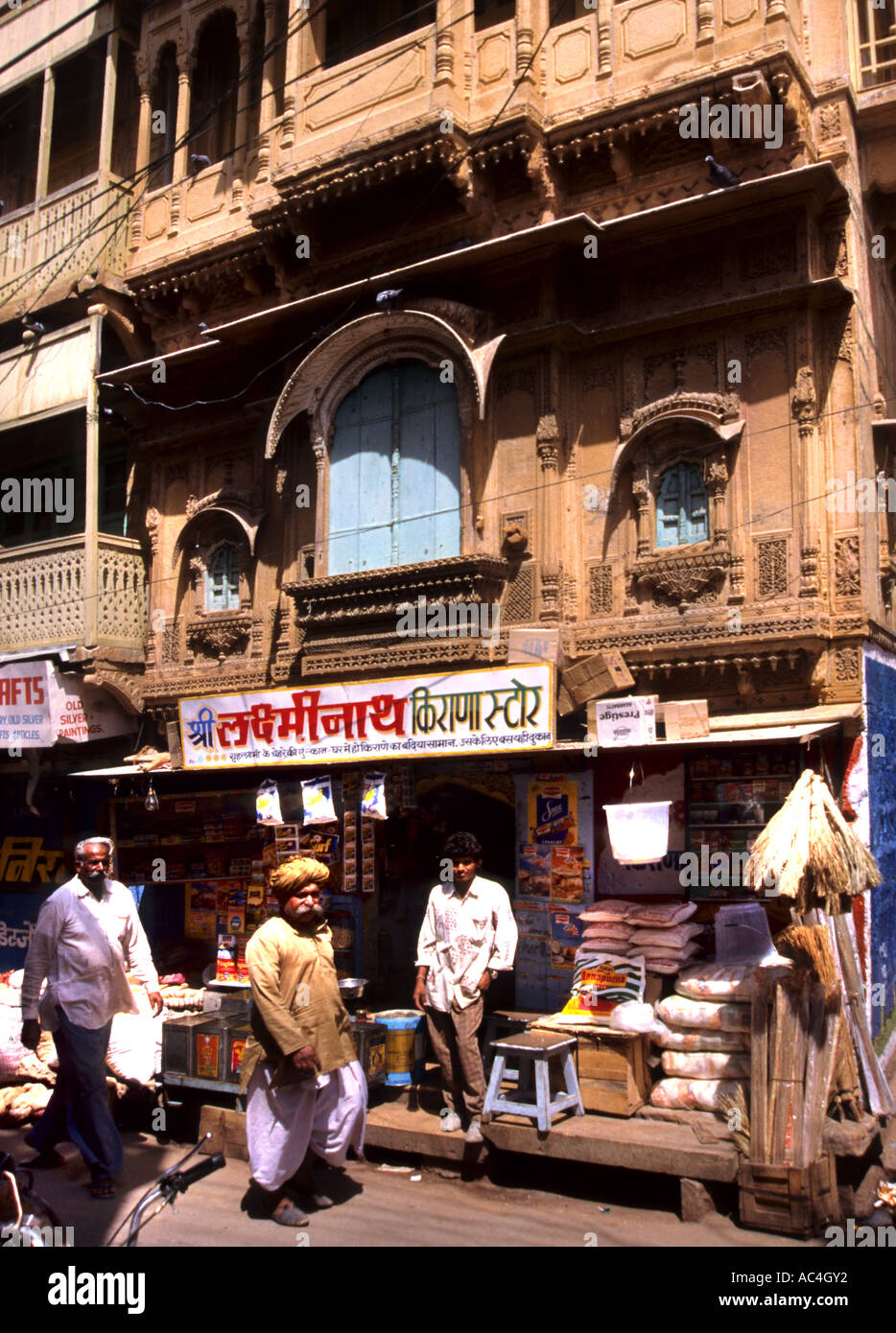 La India Rajasthan Jaisalmer batalla de pared, de mediana edad