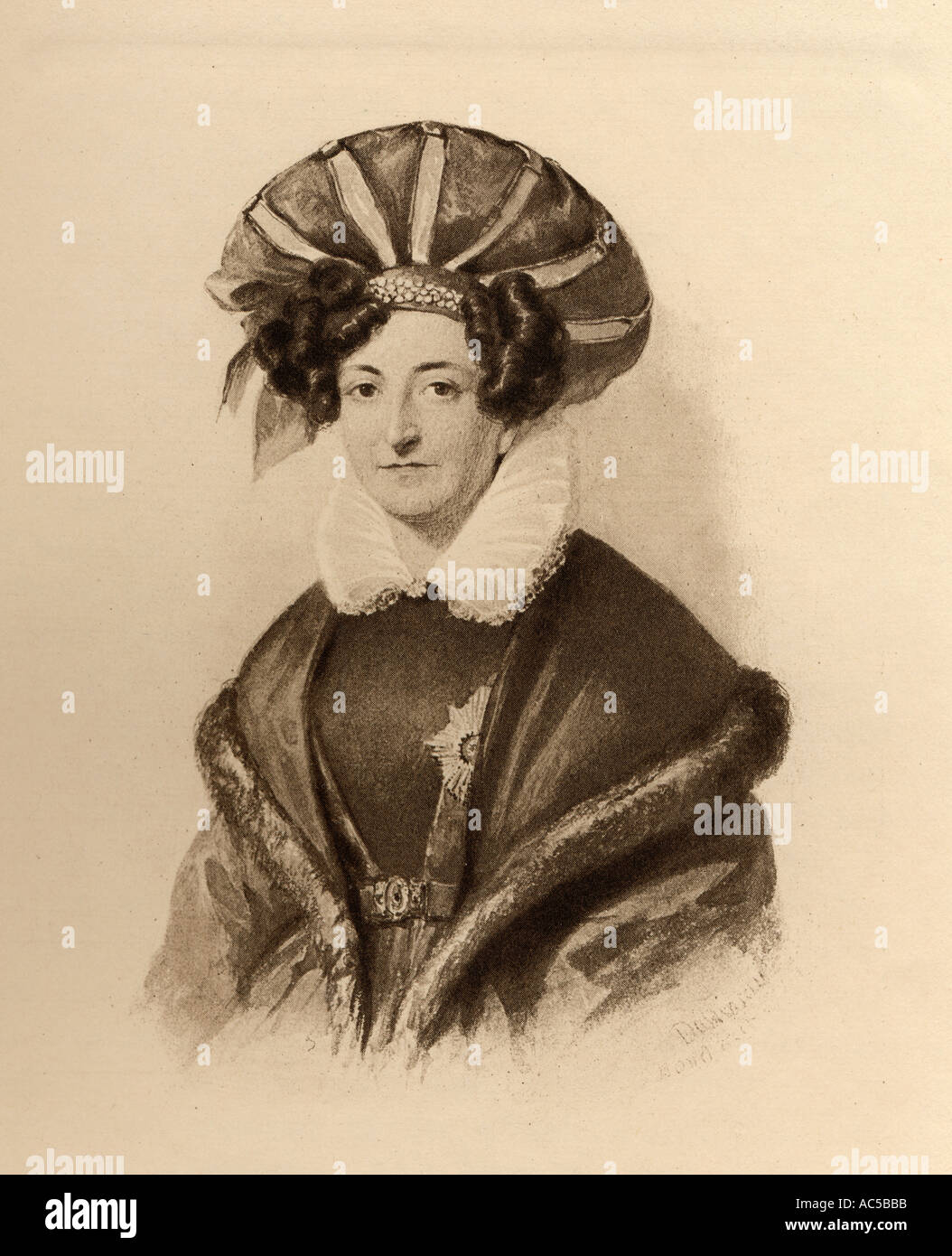 La Princesa Sofía de Saxe Coburg Saalfeld, Condesa de Mensdorff Pouilly, 1778 -1835. Desde un retrato de Dickinson. Foto de stock