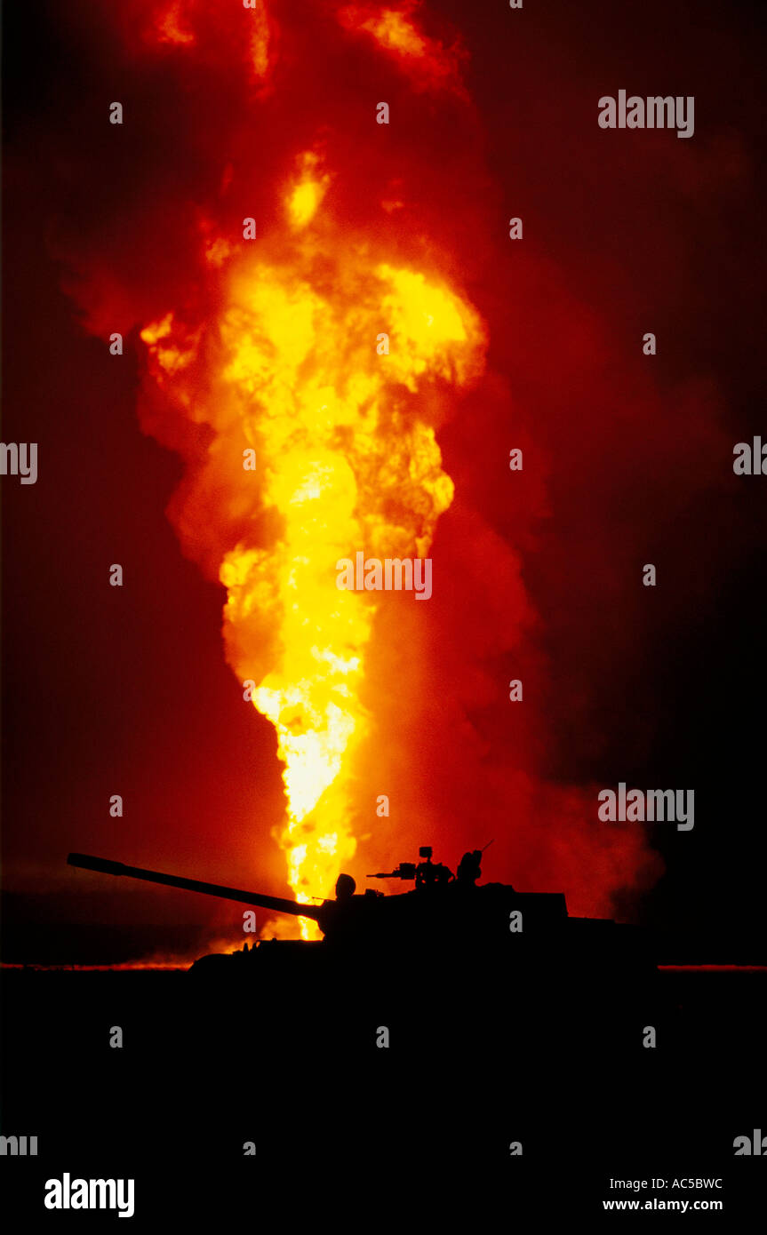 KUWAIT desgarrados por la guerra y el depósito de incendios de pozos de petróleo en Kuwait