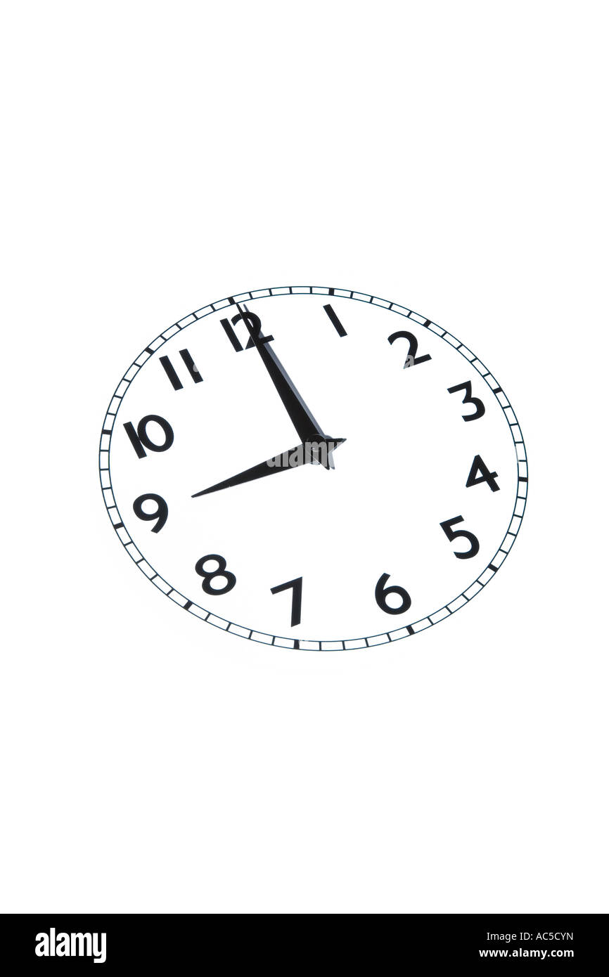 Reloj que muestra la hora del reloj 9 0900 2100 hrs Fotografía de stock -  Alamy