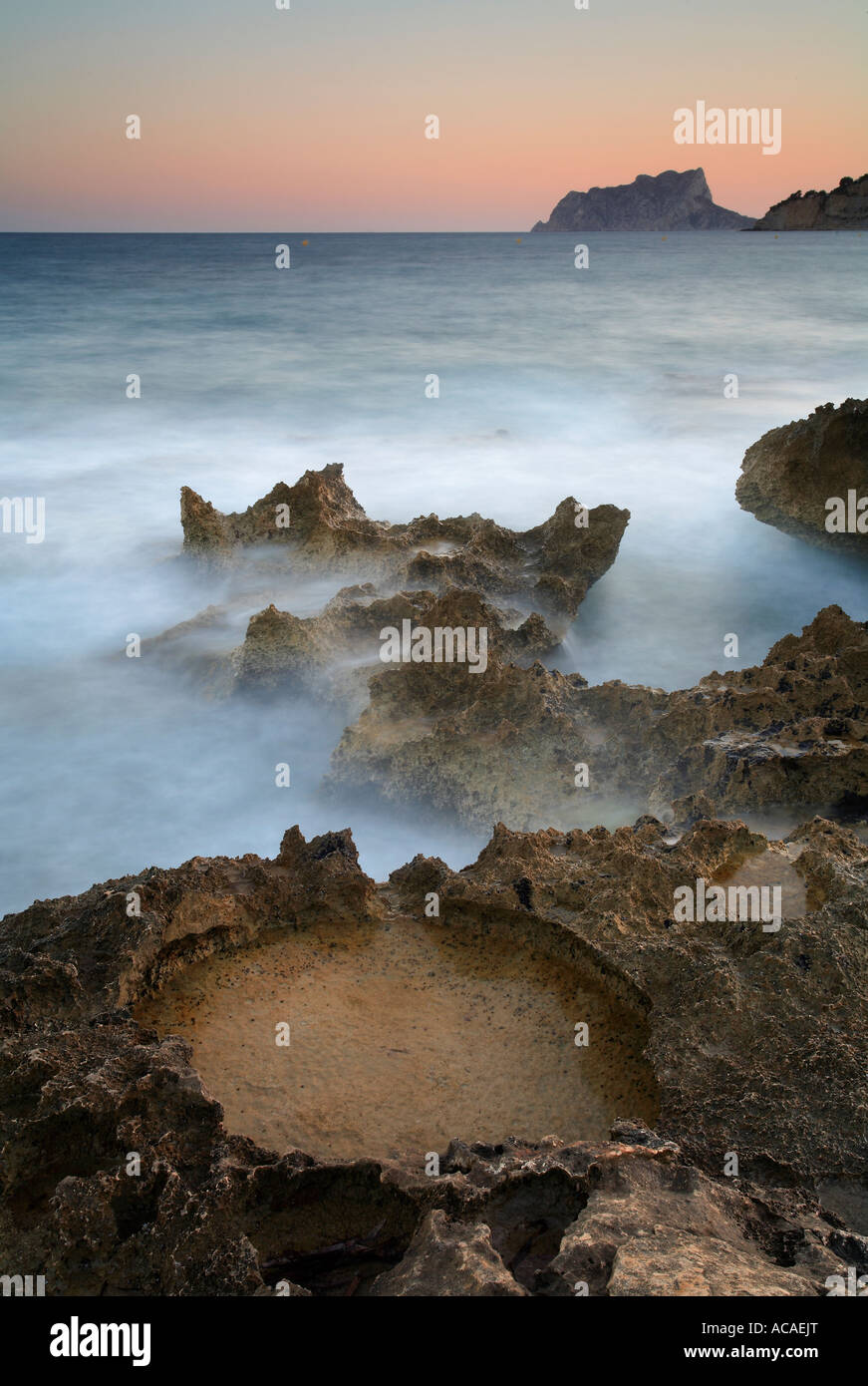 CHARCA INTERMAREAL PEÑÓN DE IFACH PUNTA DE MORARIRA TEULADA ALICANTE ESPAÑA Foto de stock