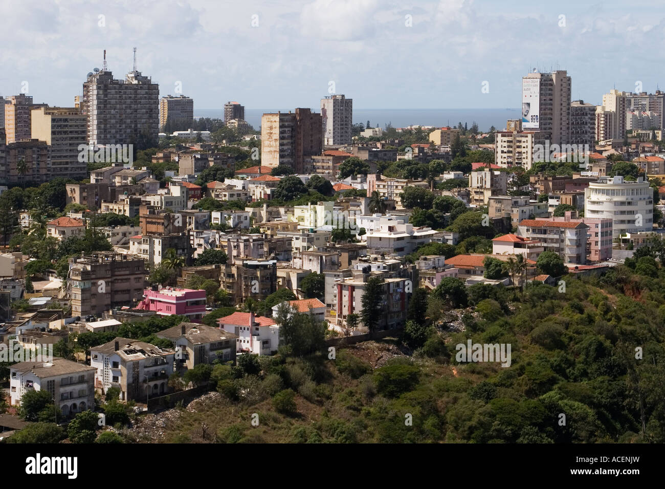 Polana District, al este y la Bahía de Maputo, Maputo, Mozambique, Sudeste de África Foto de stock