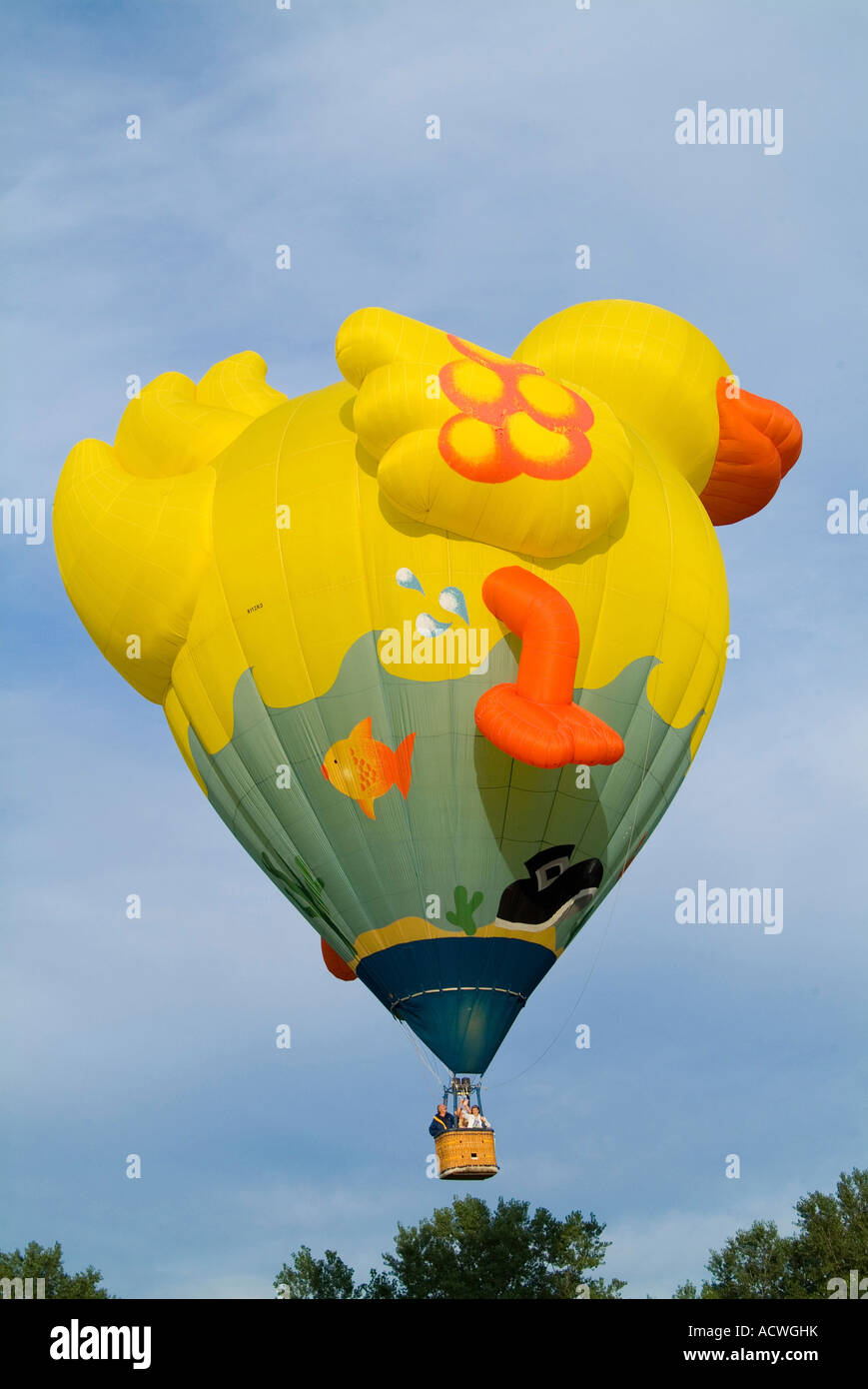 Globos de Aire Caliente con forma de pato volando sobre los árboles  Fotografía de stock - Alamy