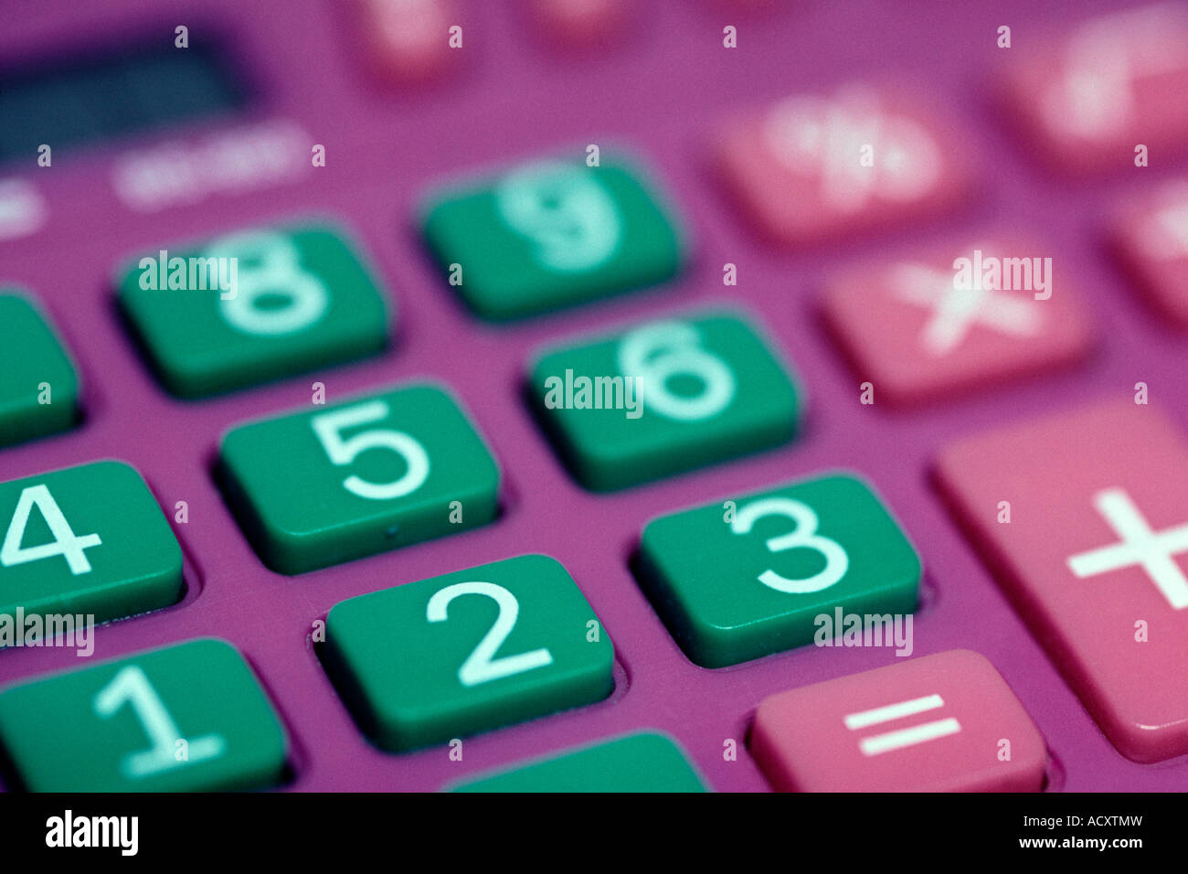 Close-up de un hogar calculadora. Foto de stock