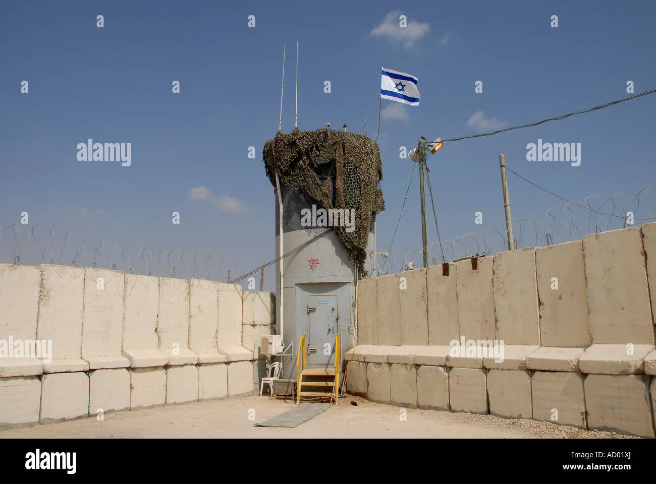 Torre de observación militar israelí en la frontera con Egipto e Israel Foto de stock
