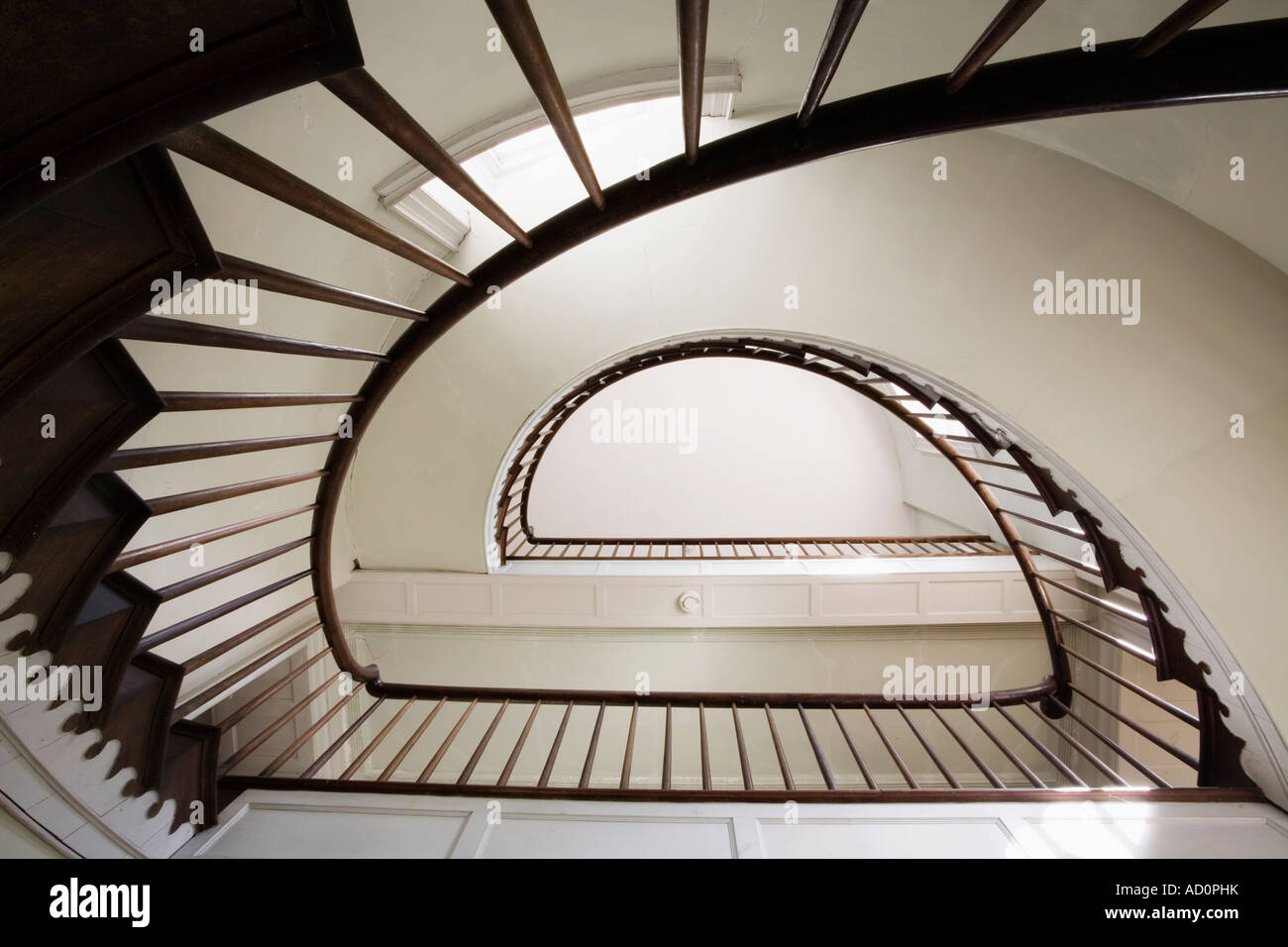 Escalera de caracol Hyde Hall de Nueva York Cooperstown Otsego County Foto de stock