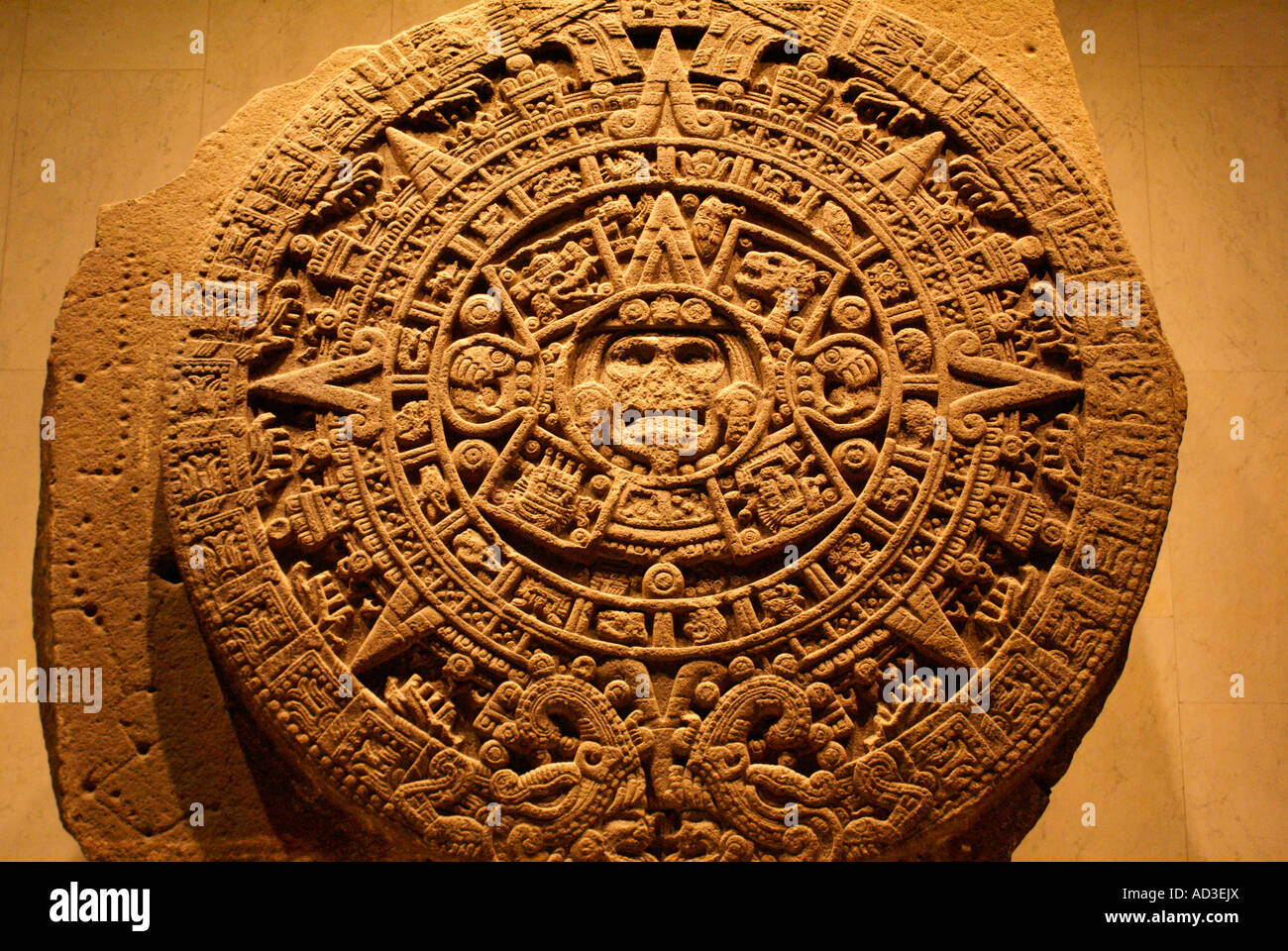 Calendario Azteca o Piedra del sol en la Sala Mexica del Museo Nacional de  Antropología, Ciudad de México Fotografía de stock - Alamy