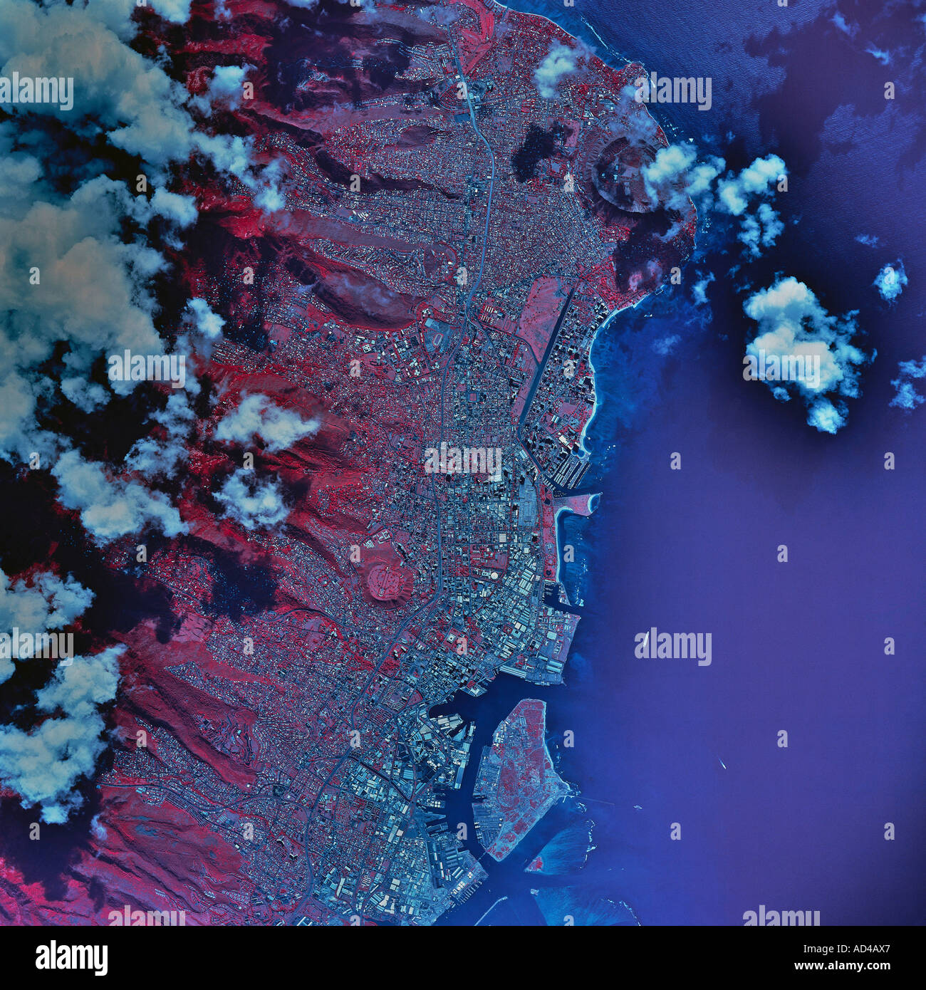 Honolulu hawaii satellite image fotografías e imágenes de alta