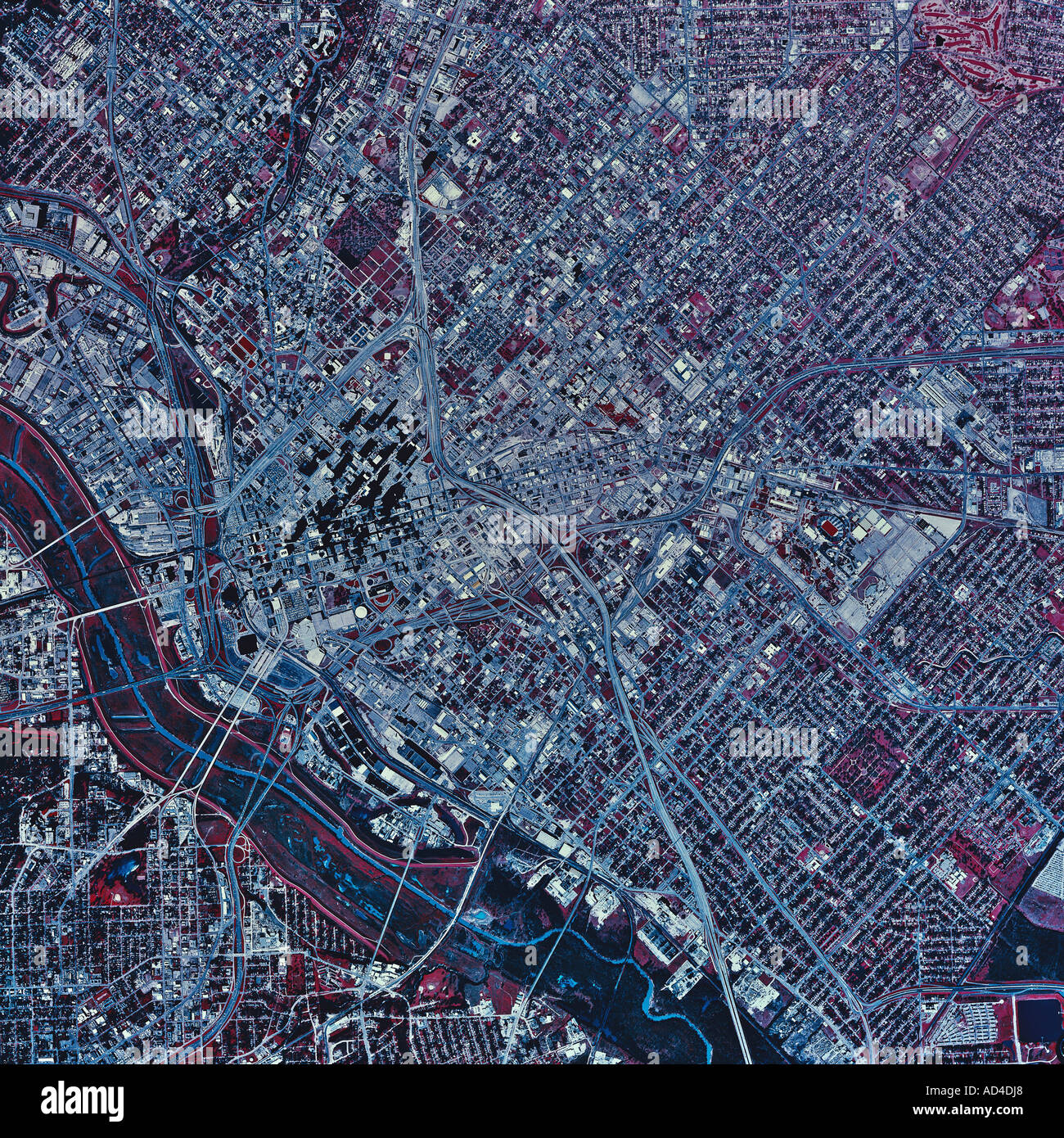 Dallas, Texas, imagen de satélite Fotografía de stock - Alamy