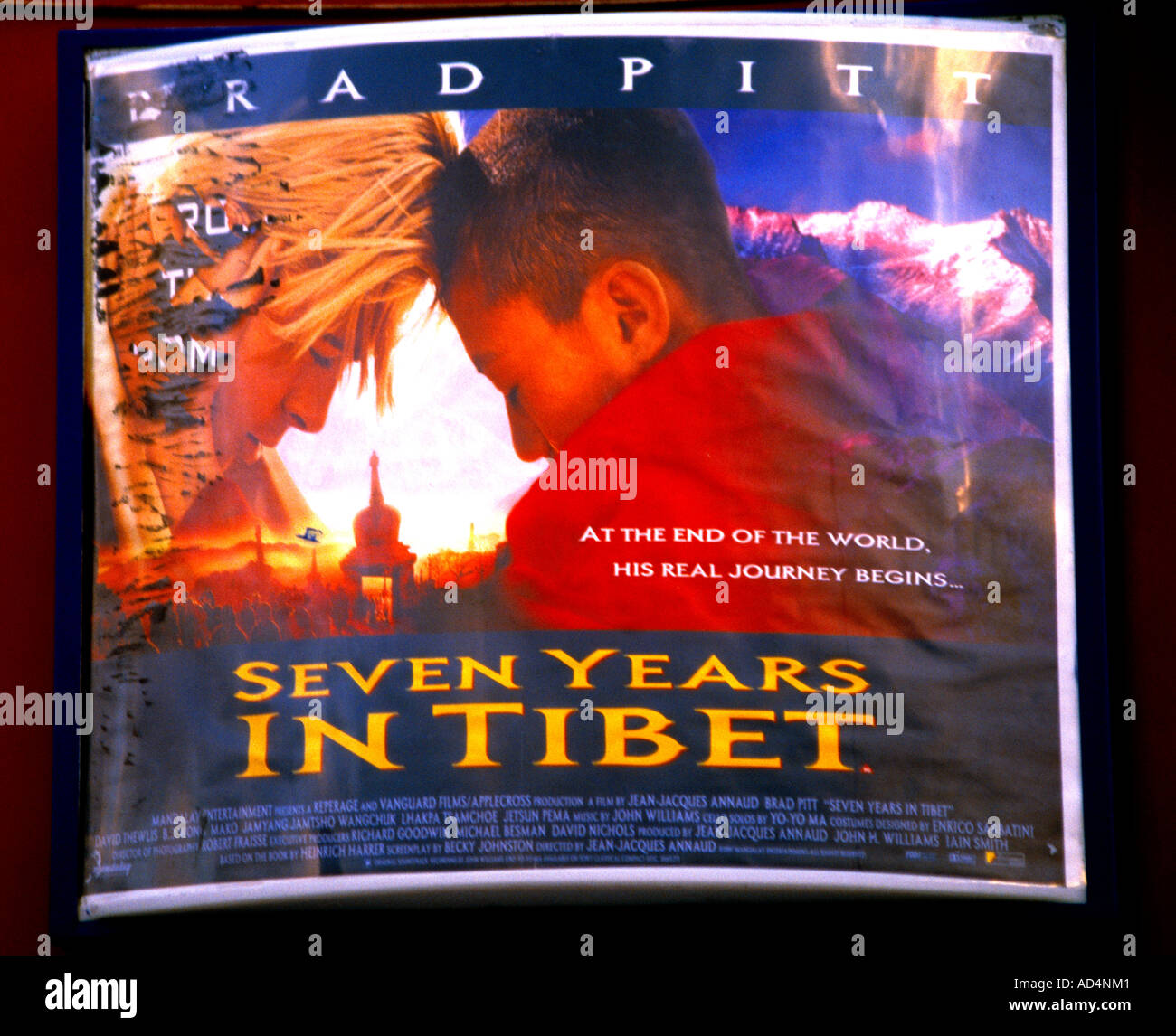 Póster de película siete años en el Tibet Foto de stock