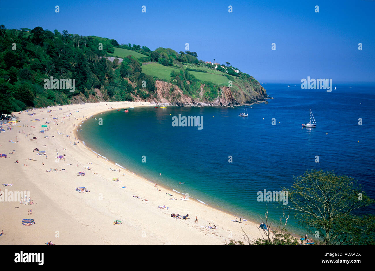 Playa de Blackpool Sands cerca de Torquay Devon Inglaterra Fotografía