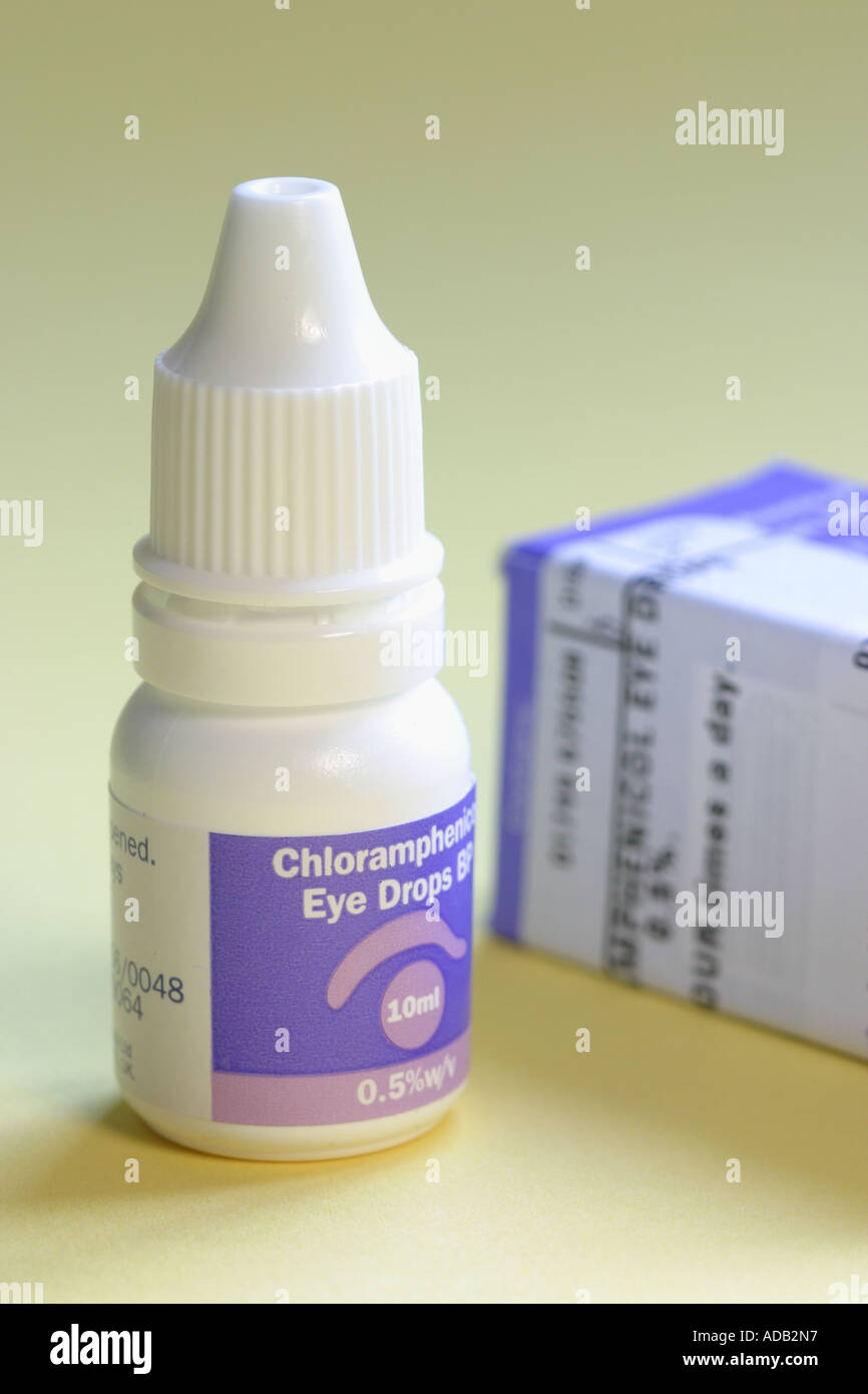 Gotas para los ojos que contengan cloranfenicol a menudo son prescritos por  los médicos para las infecciones oculares como la conjuntivitis Fotografía  de stock - Alamy