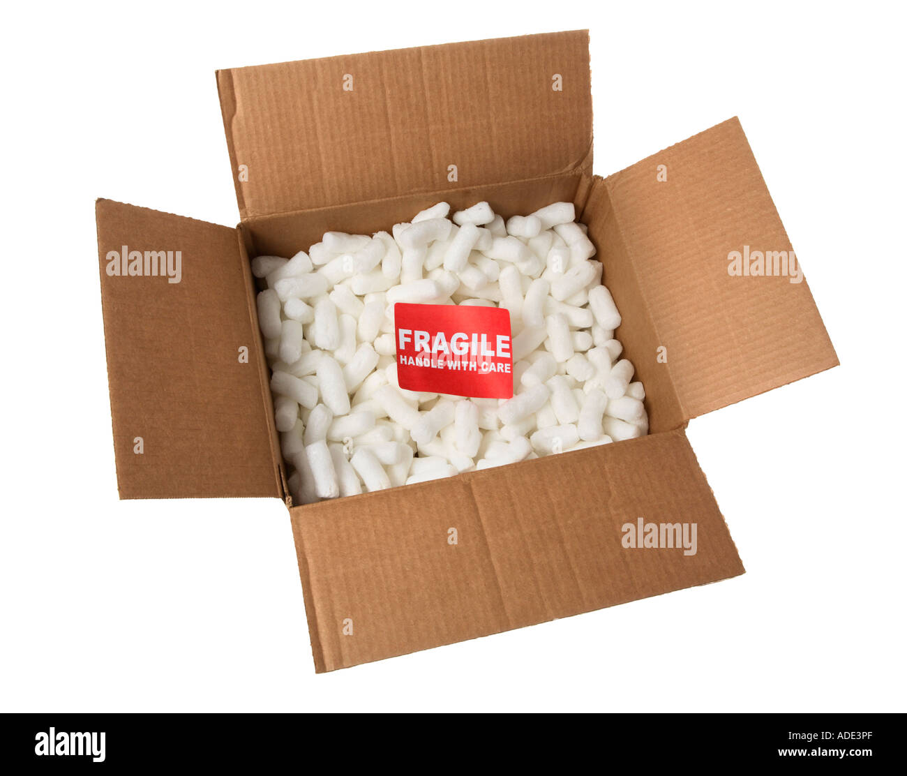Paquete con frágil sticker Foto de stock