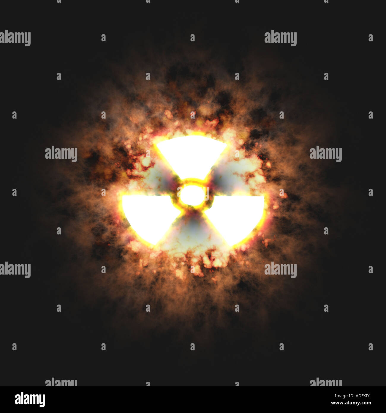 Imagen conceptual de la explosión nuclear de un arma de destruccion masiva Foto de stock