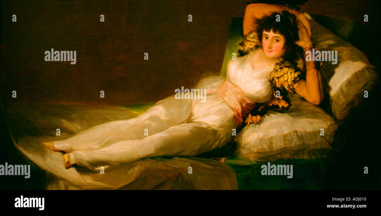El Museo del Prado de Madrid Francisco de Goya Maja Vestida pintura c1800 Madrid España Europa UE Foto de stock