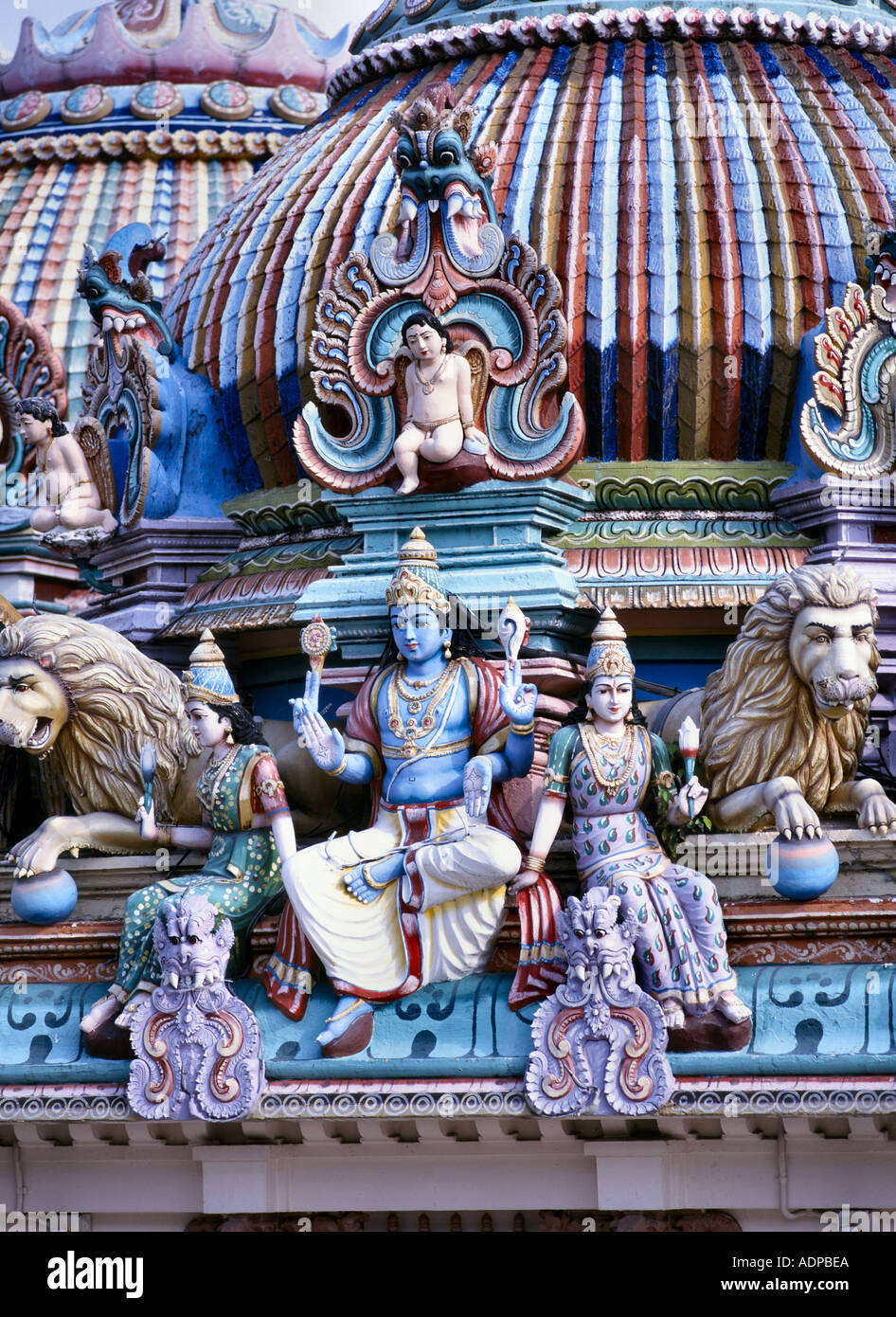 Sri Mariamman Templo Hindú Singapur Foto de stock
