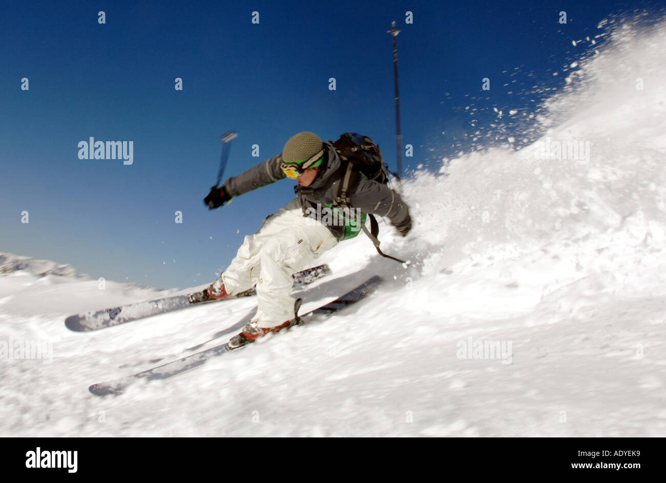 Esquiador freeride, Francia Foto de stock