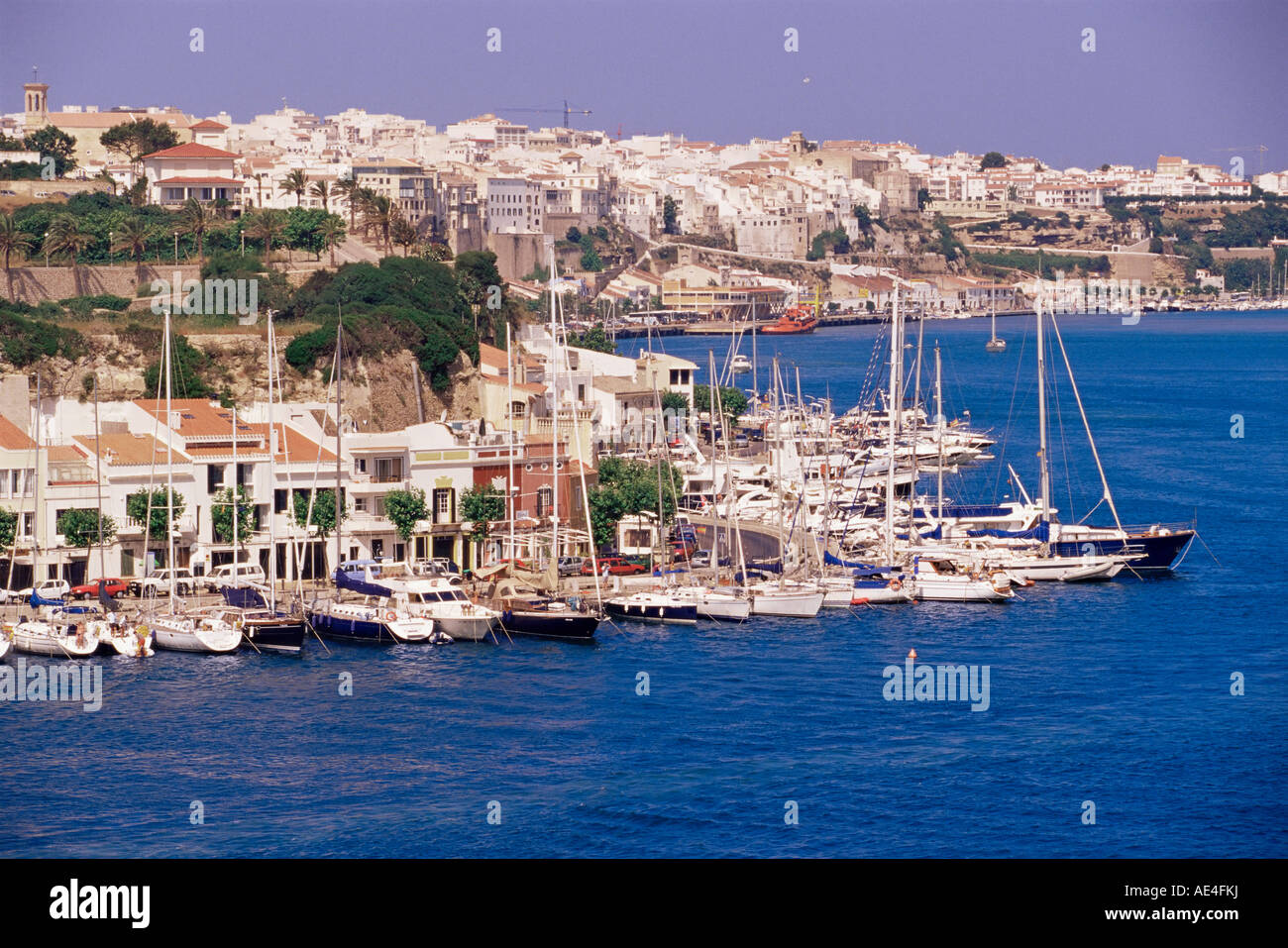 Harbour, Mao, Menorca, Islas Baleares, España, Mediterráneo, Europa Foto de stock