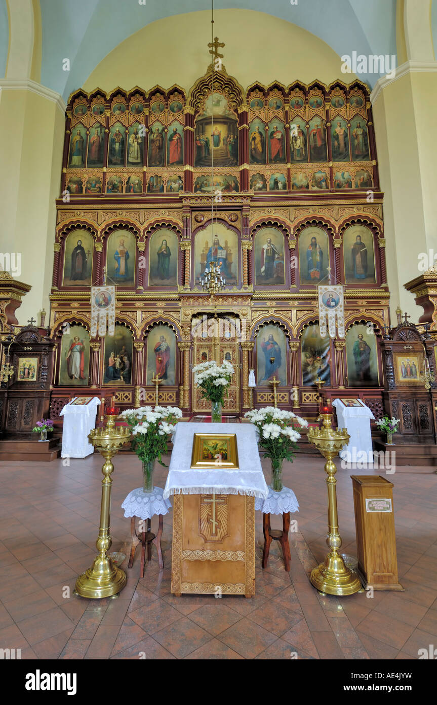 Interior de la Iglesia de la santísima Madre de Dios, Vilna, Lituania, Países Bálticos, Europa Foto de stock