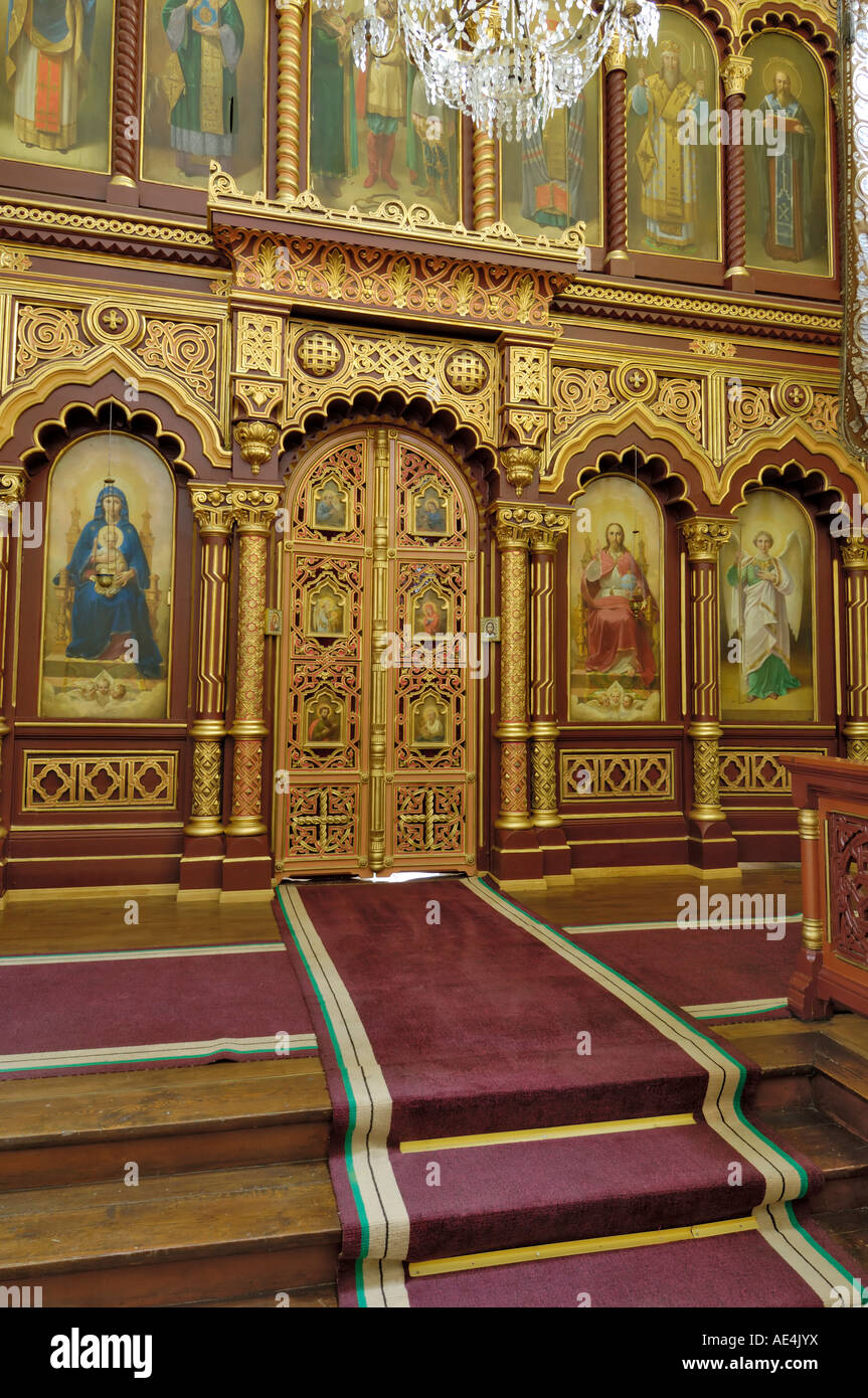 Interior de la Iglesia de la santísima Madre de Dios, Vilna, Lituania, Países Bálticos, Europa Foto de stock