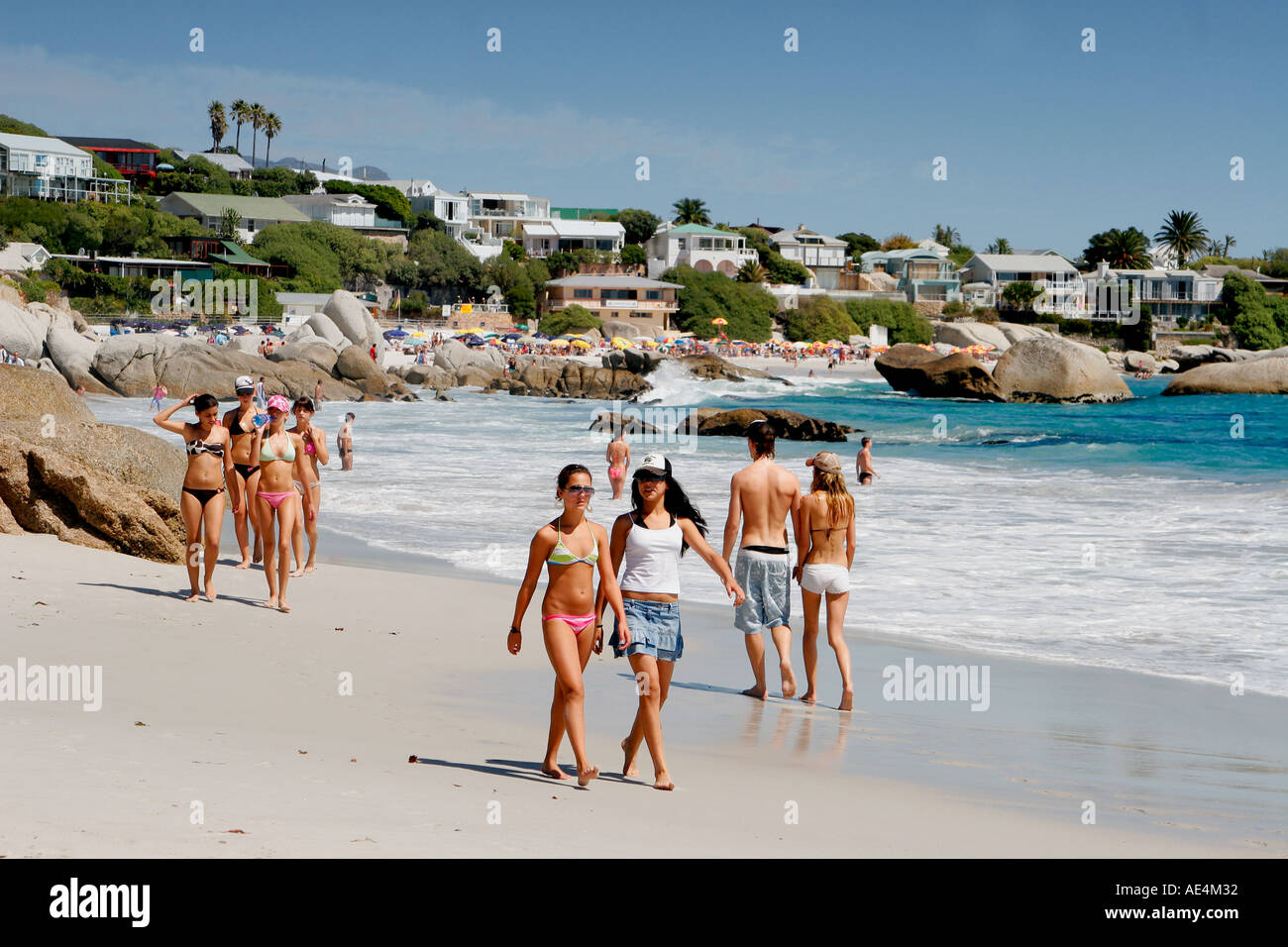 Sudáfrica Ciudad del Cabo clifton beach girls Foto de stock