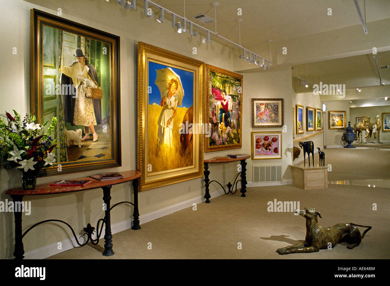 Interior de la galería de pintura de bellas artes CARMEL CALIFORNIA Foto de stock