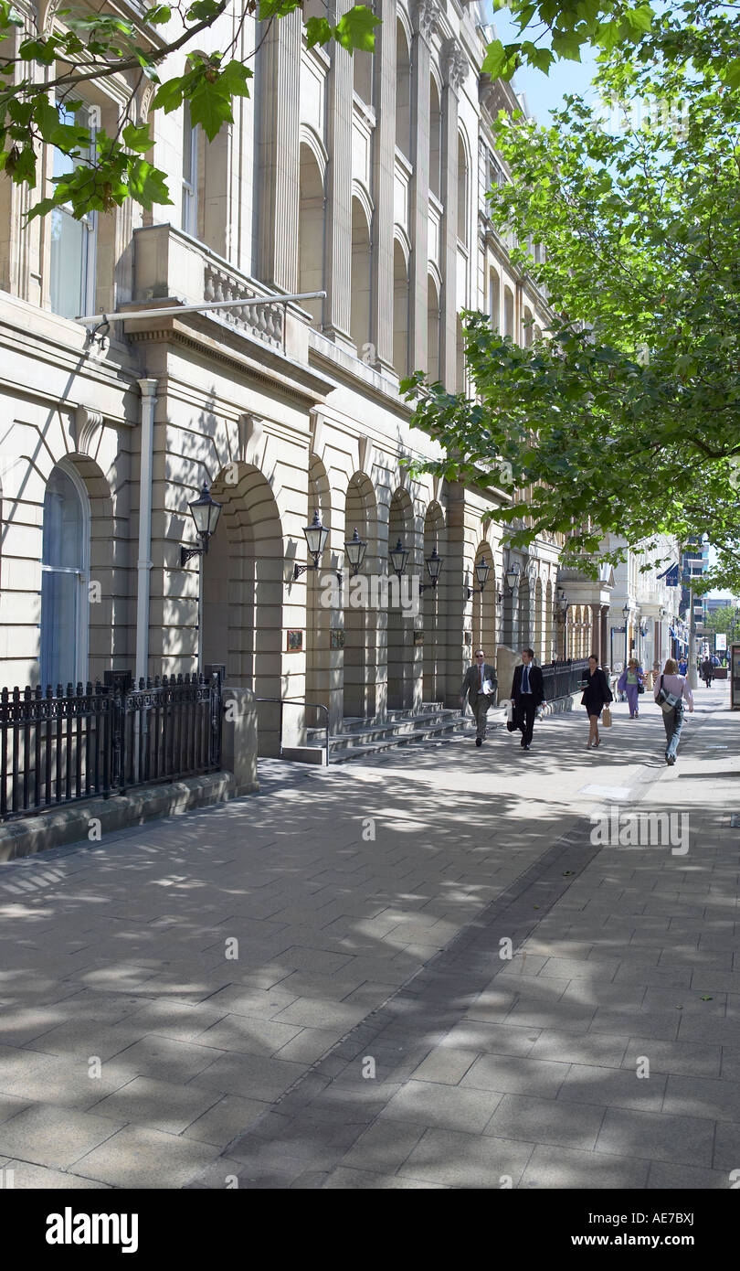 El distrito de negocios de Birmingham, Colmore Row. Foto de stock