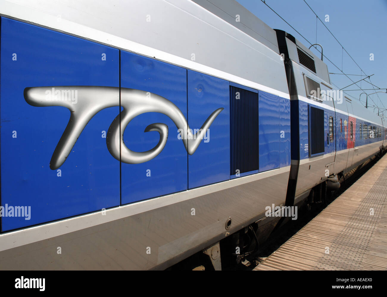 En la estación de tren TGV de Avignon, Francia Foto de stock