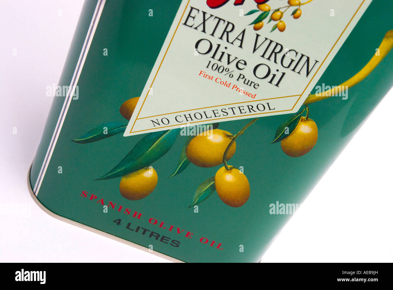 Aceite de oliva virgen extra de primera prensa en frío. Stock Photo