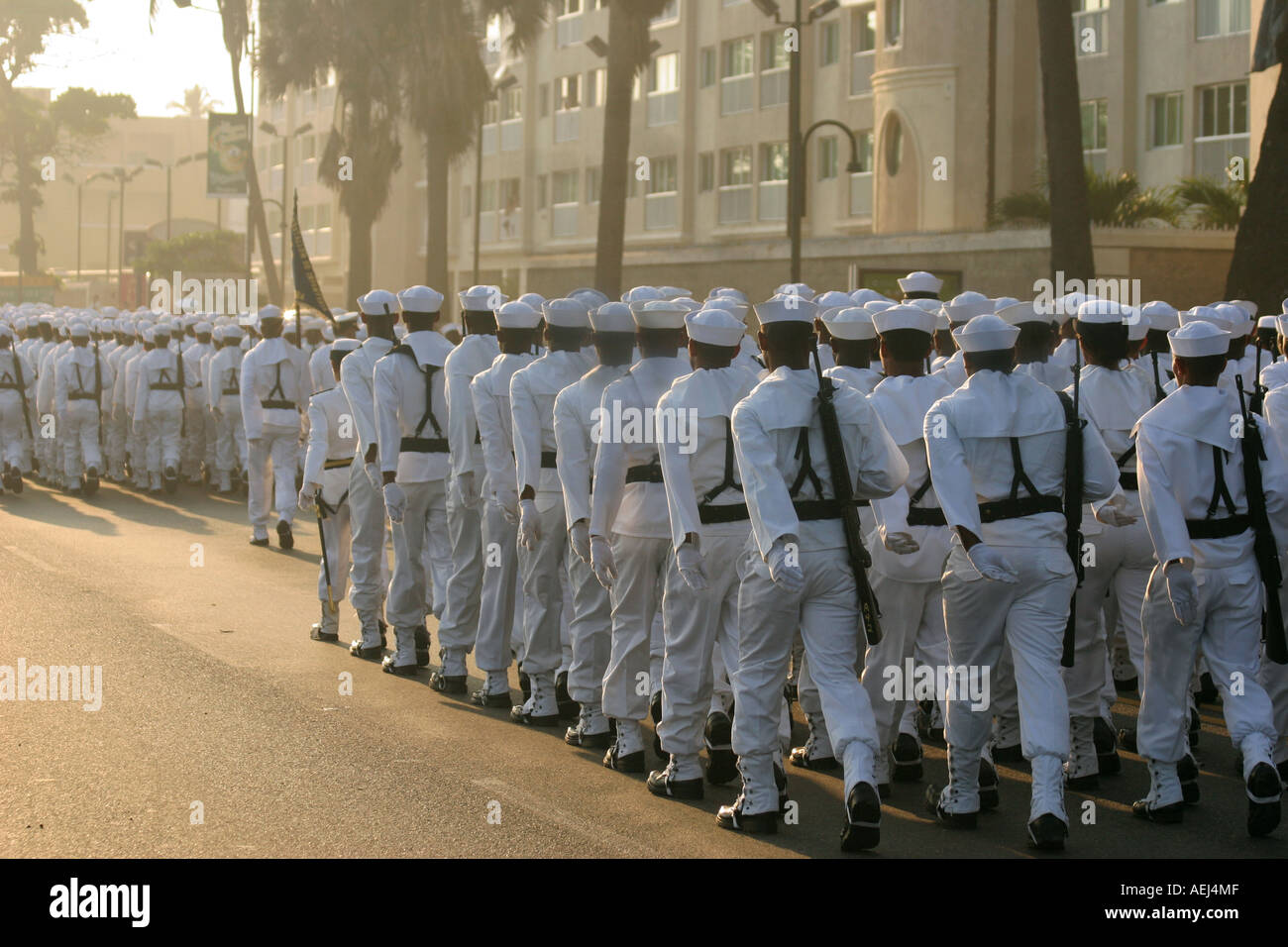 Desfile militar en Santo Domingo, República Dominicana calles malecón