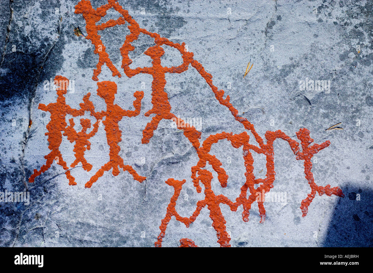 Pintura rupestre, Alta, Finnmark, Noruega Foto de stock