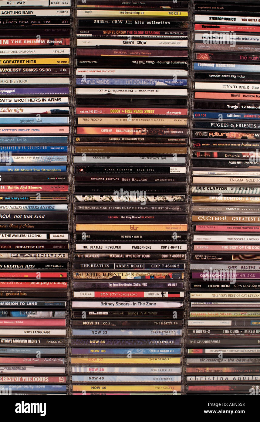 Colección de CDs de música Foto de stock