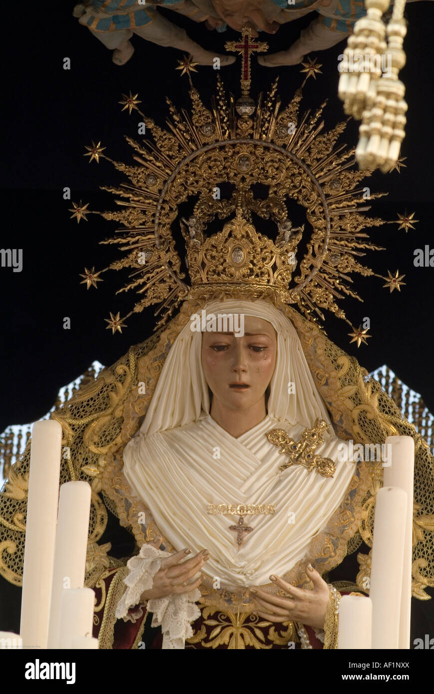 Dolores Ramos santo durante la Semana Santa (Semana Santa) procesiones en  Málaga, Andalucía, España Fotografía de stock - Alamy