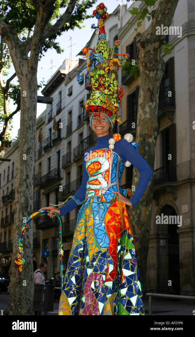 Ejecutante de la calle Barcelona Foto de stock
