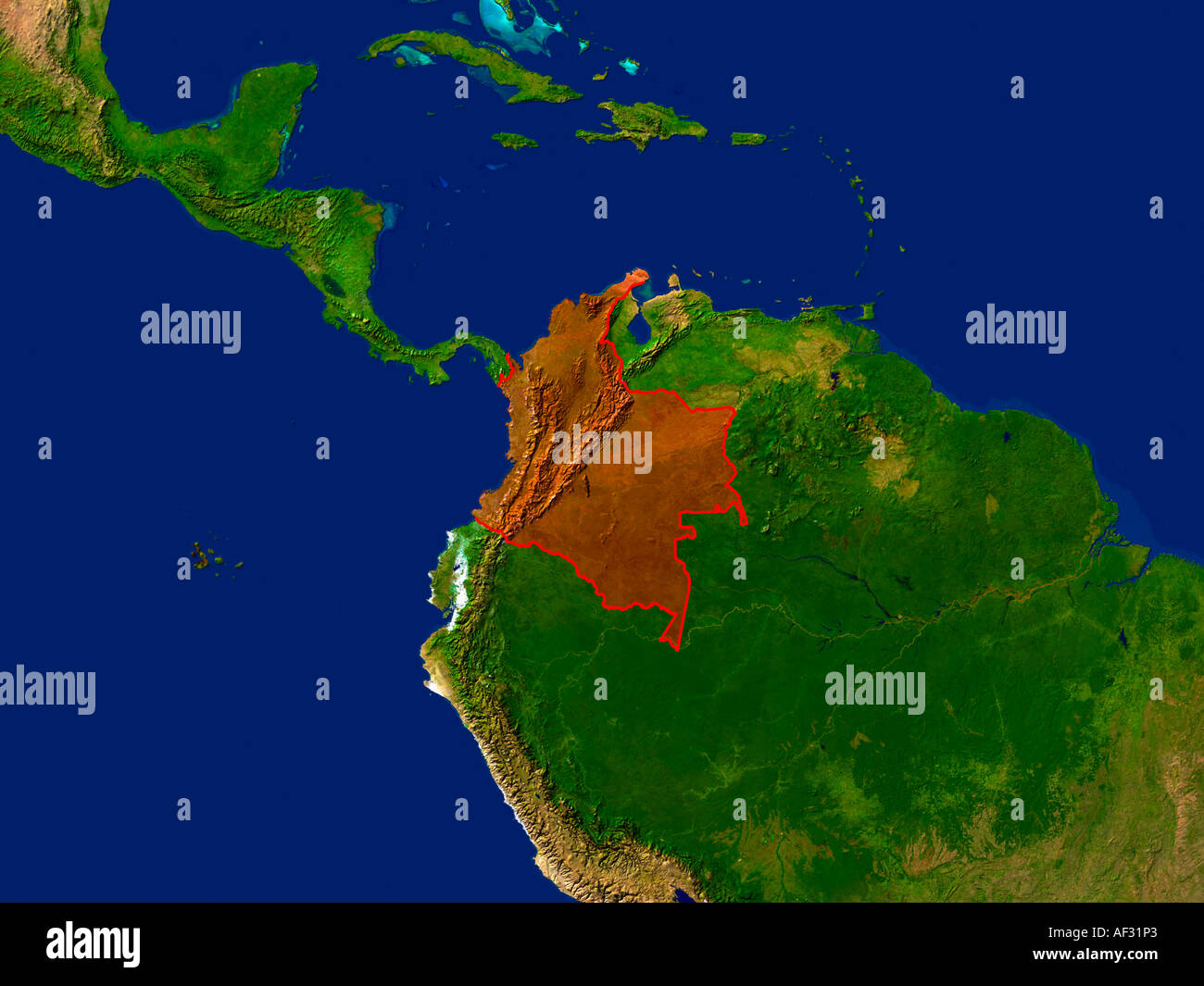 Vista satelital colombia fotografías e imágenes de alta resolución Alamy