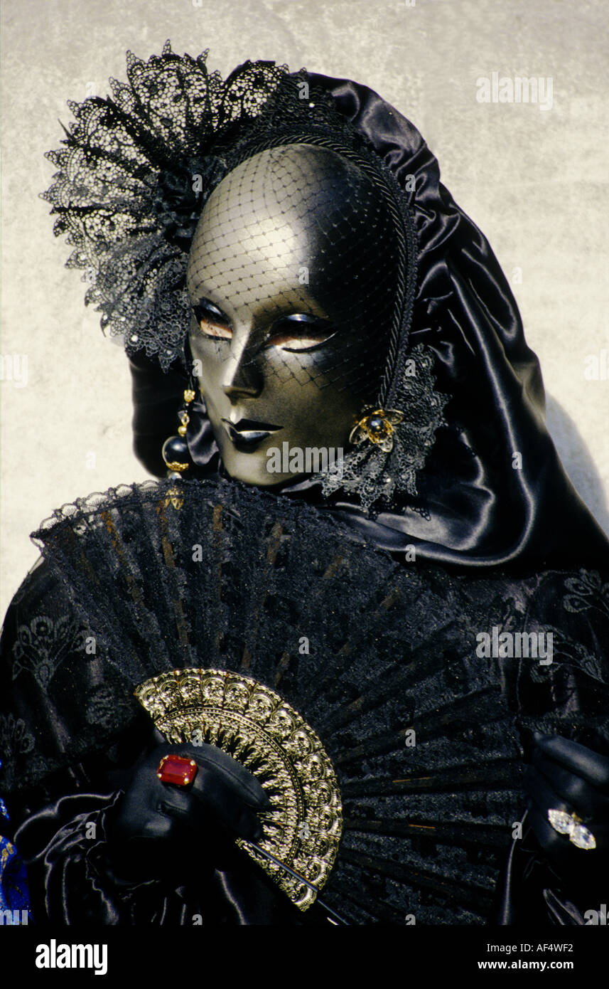 Máscara Carnaval de Venecia negra