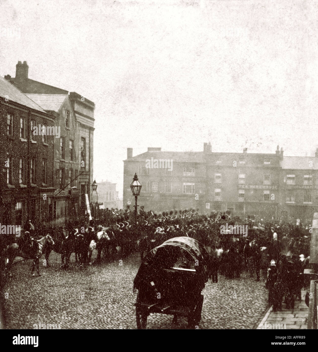 Cheshire Macclesfield mercado Ayuntamiento circa 1870 Foto de stock