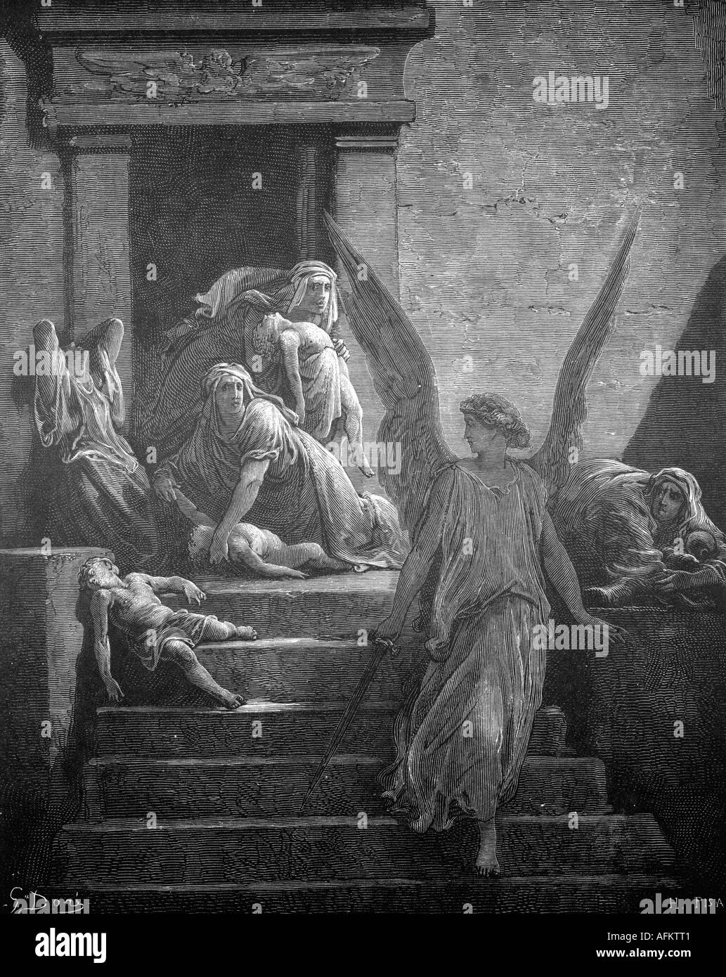 La religión, escenas bíblicas, las plagas de Egipto, la décima plaga