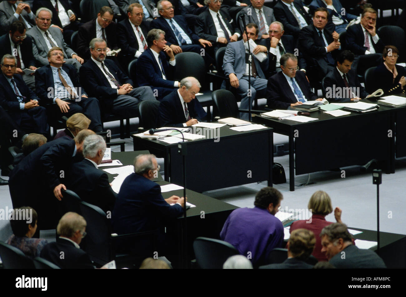 Geografía / tavel, Alemania, primer congreso después de la unificación alemana, Cámara Baja del Parlamento alemán, Berlín, 4.10.1990, Foto de stock