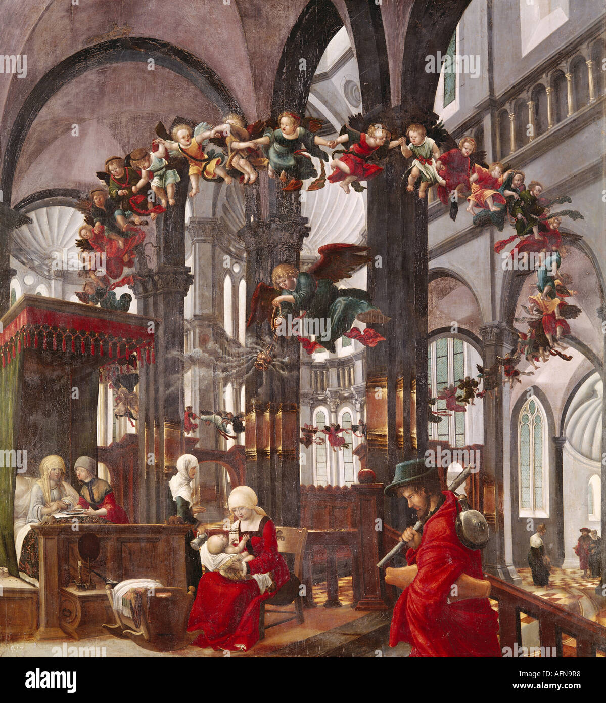 "Bellas Artes, Altdorfer, Albrecht (1480 - 1538), la pintura, el "nacimiento de Santa María", circa 1520, óleo sobre panel, 140,7 cm x 130 cm. Foto de stock