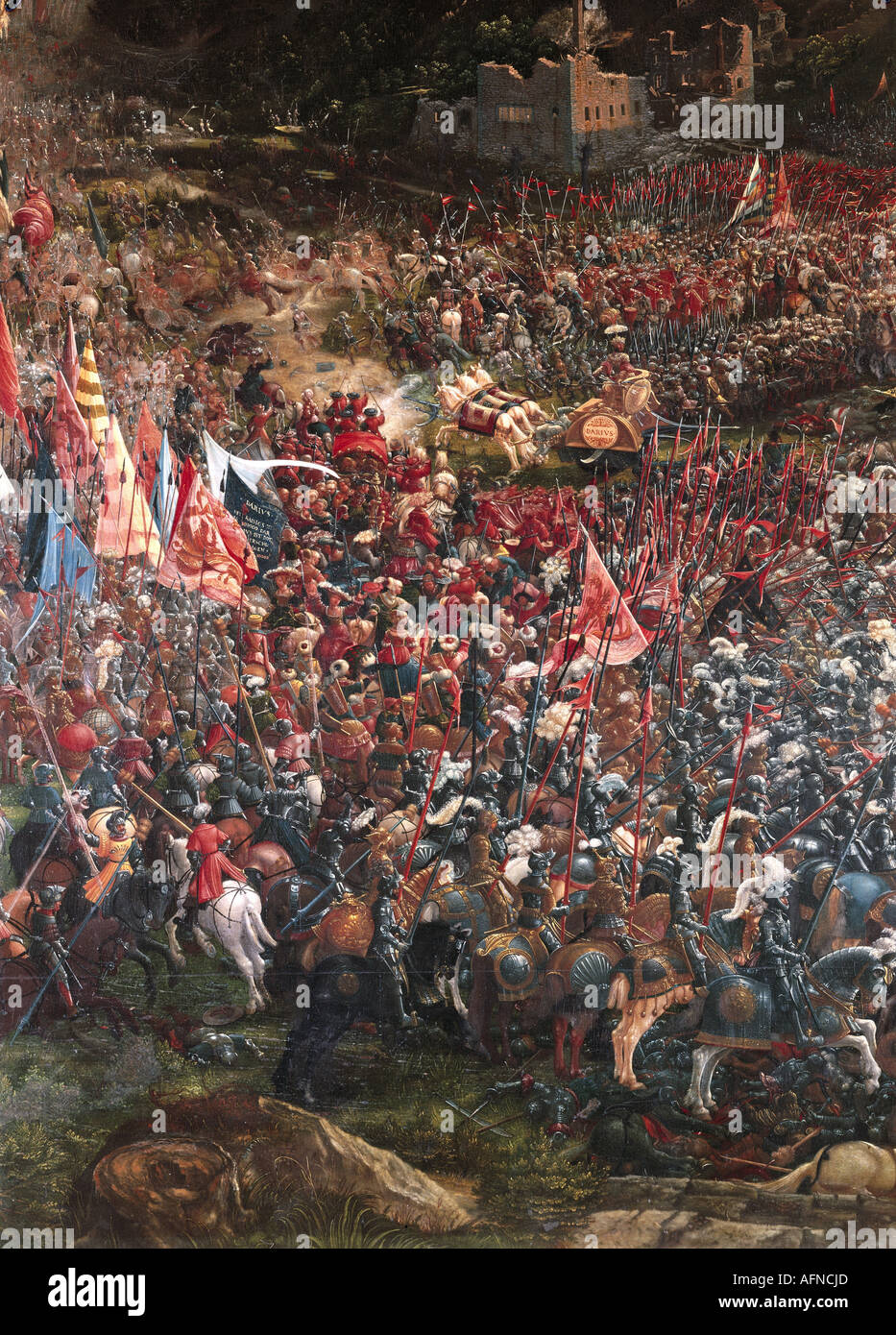 "Bellas Artes, Altdorfer, Albrecht (1480 - 1538), pintura, 'Alexanderschlacht' ('batalla de Alejandro Magno"), detalle, 15 Foto de stock