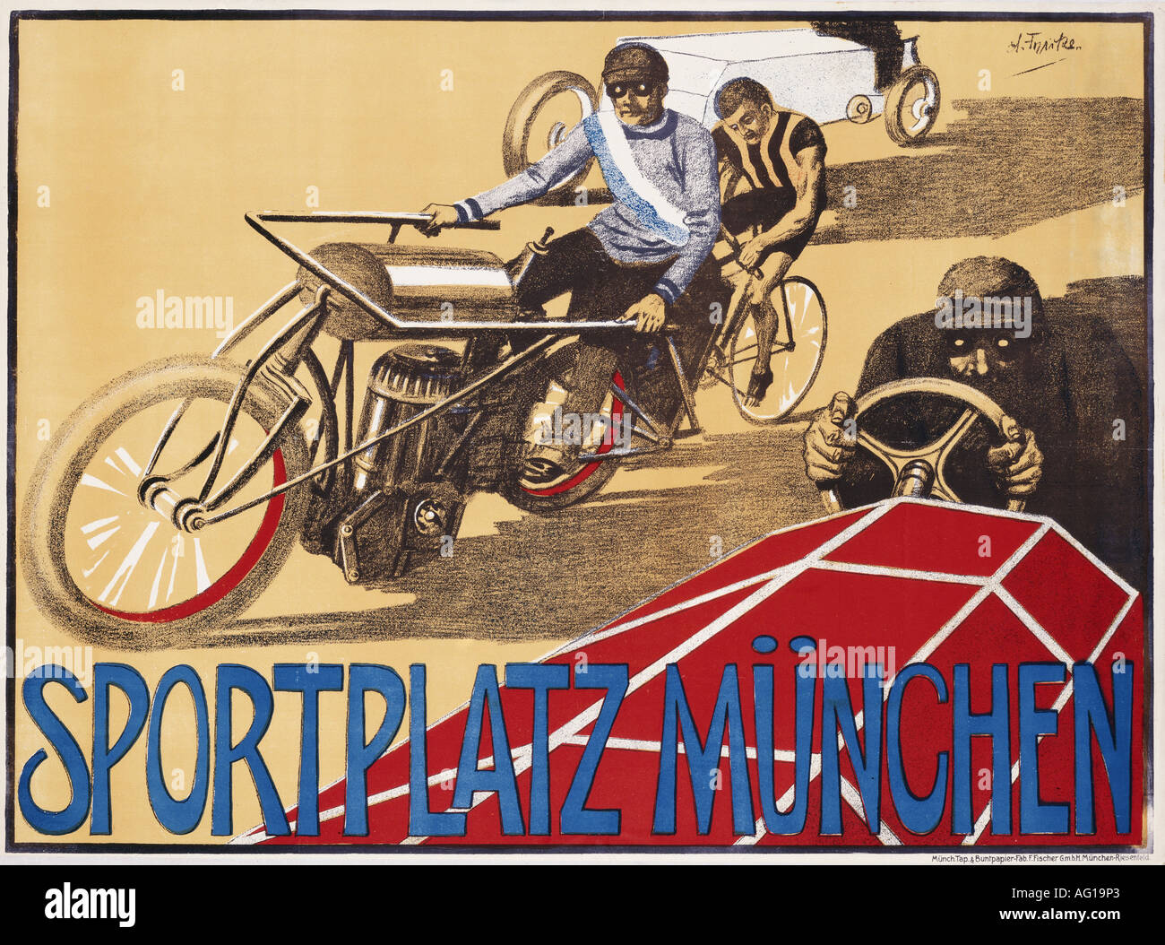 Publicidad, acontecimientos, Sportplatz München, Munich, alrededor de 1910, Foto de stock