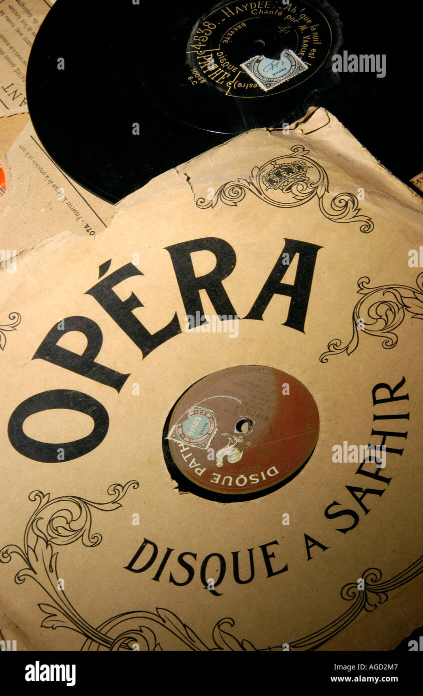 La música de ópera - old vintage vinilos Foto de stock