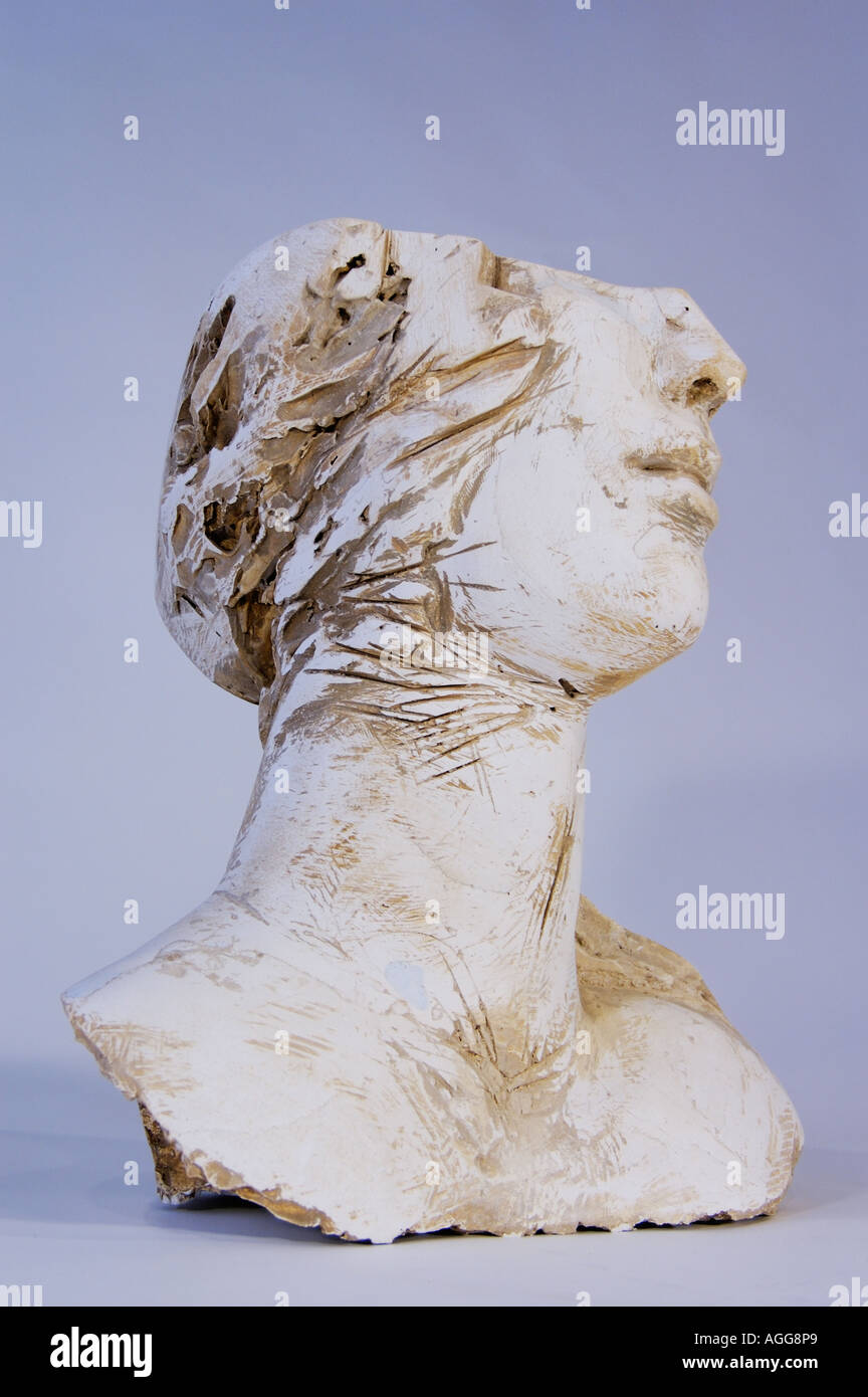 Escultura artística de cabeza femenina Foto de stock