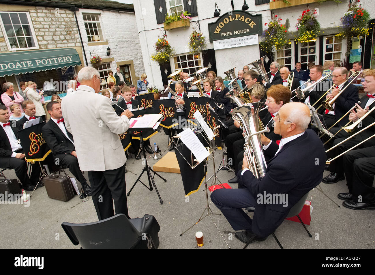 Otley Brass Band Yorkshire, Inglaterra Foto de stock