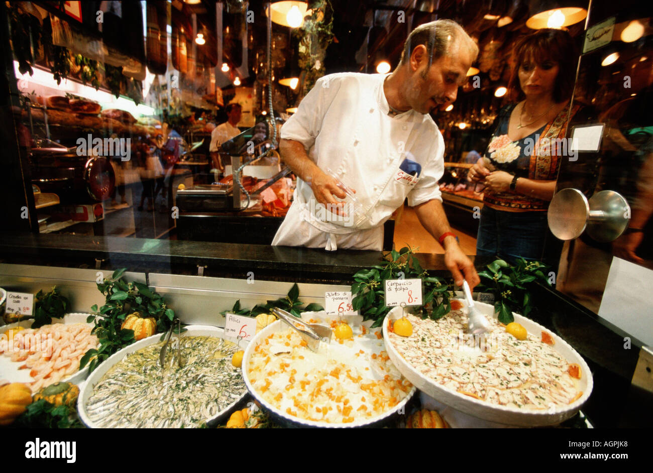 Tienda de delicatessen / Lugano Foto de stock